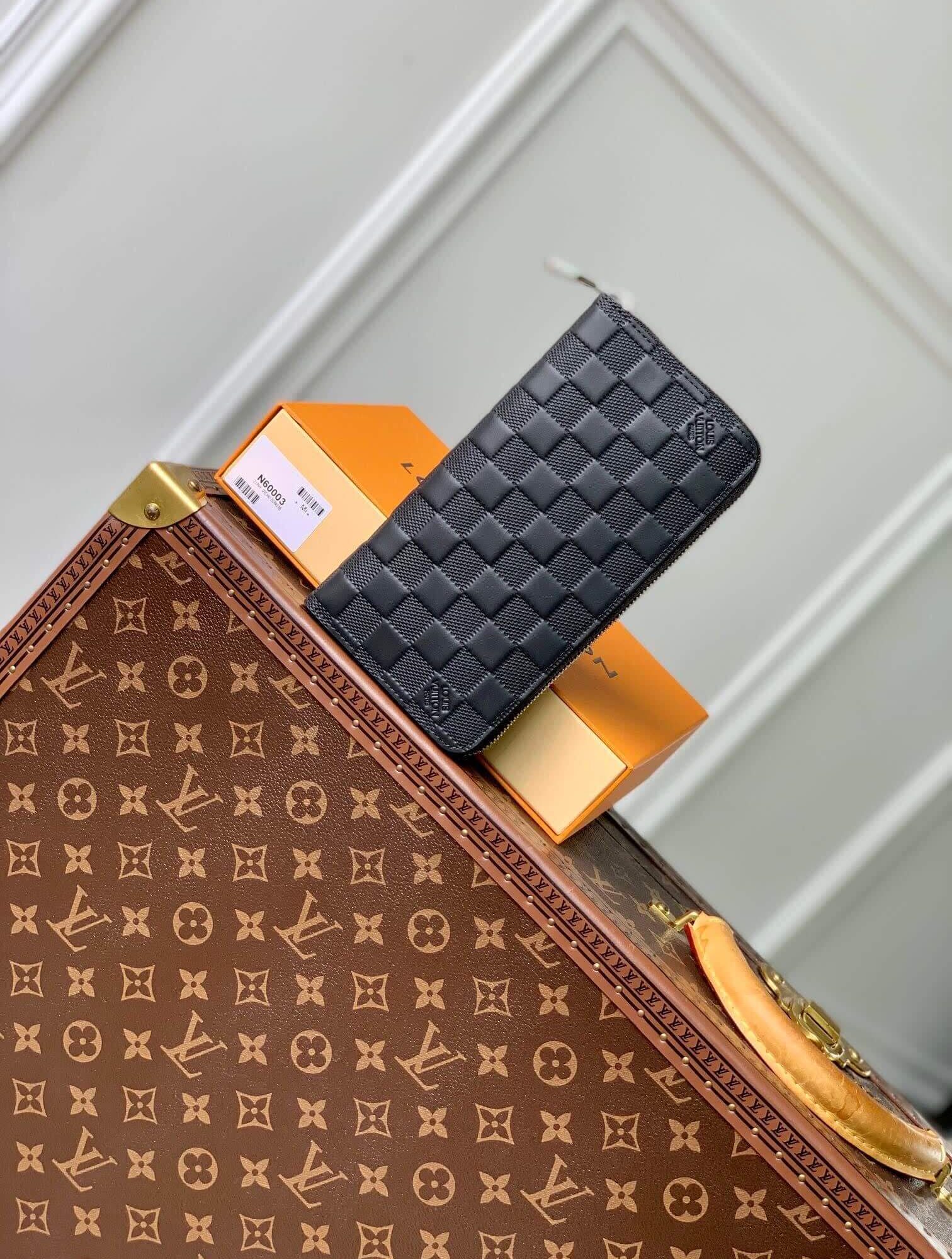 Louis Vuitton LV Damier Infini Leather Zippy Wallet N60015 Black