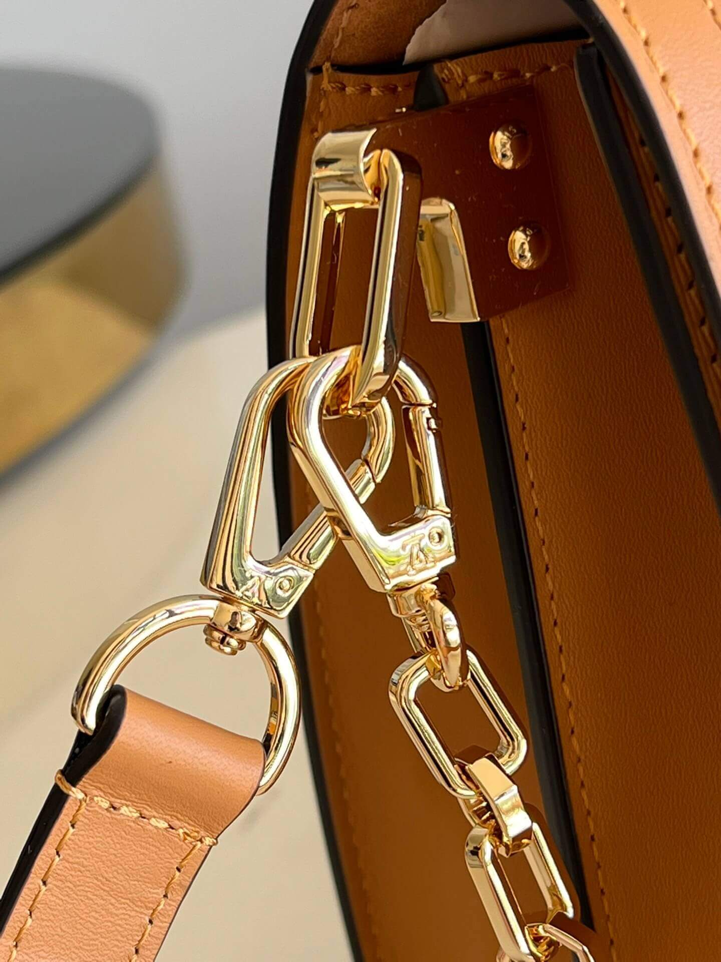 Louis Vuitton LV Dauphine MM Handbag M59483 Ecru Caramel Brown - Image 8