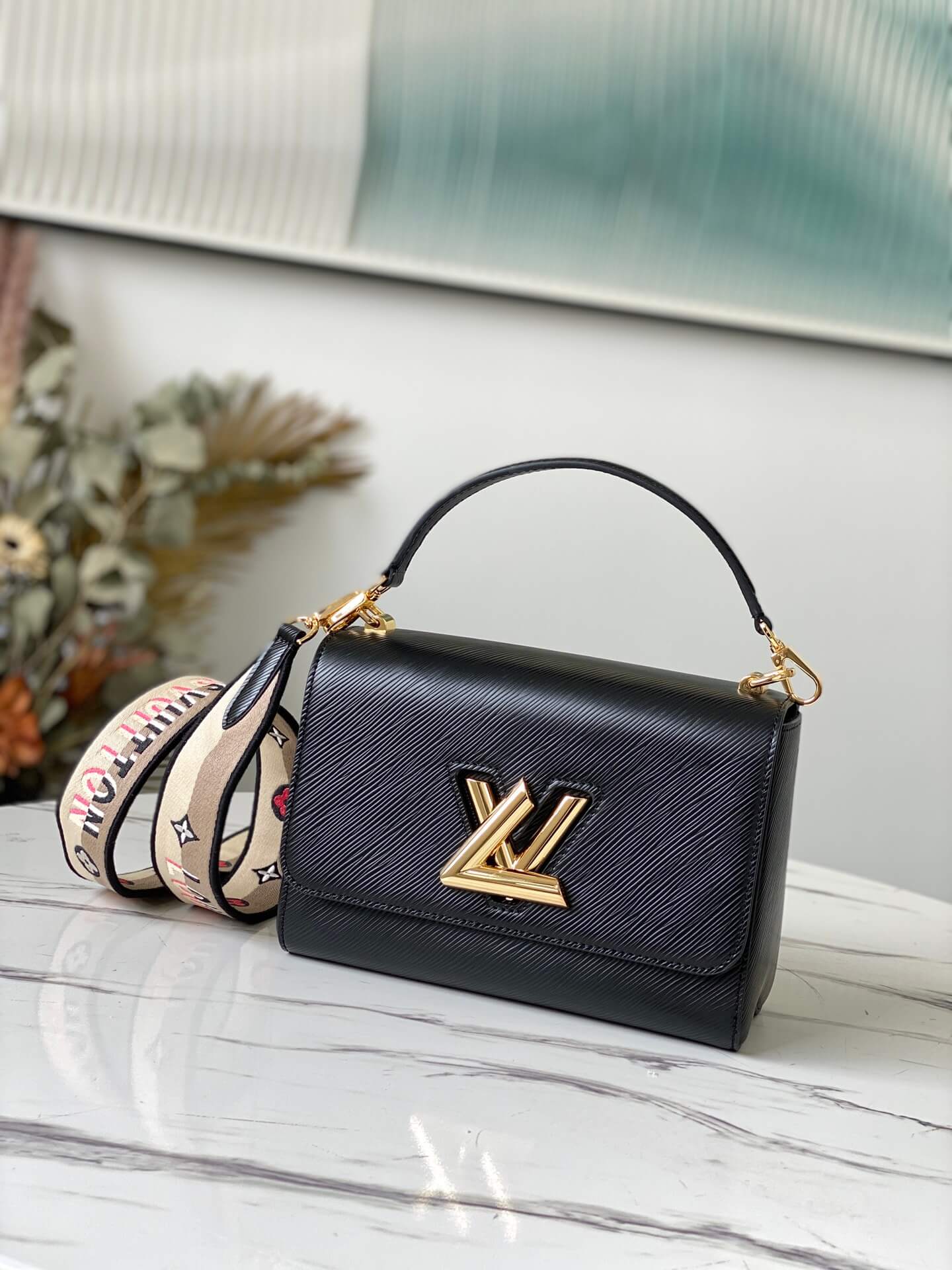 Louis Vuitton LV Epi Twist MM Shoulder Crossbody Handbag M57505 Black M57506 Honey Gold M57507 Blue