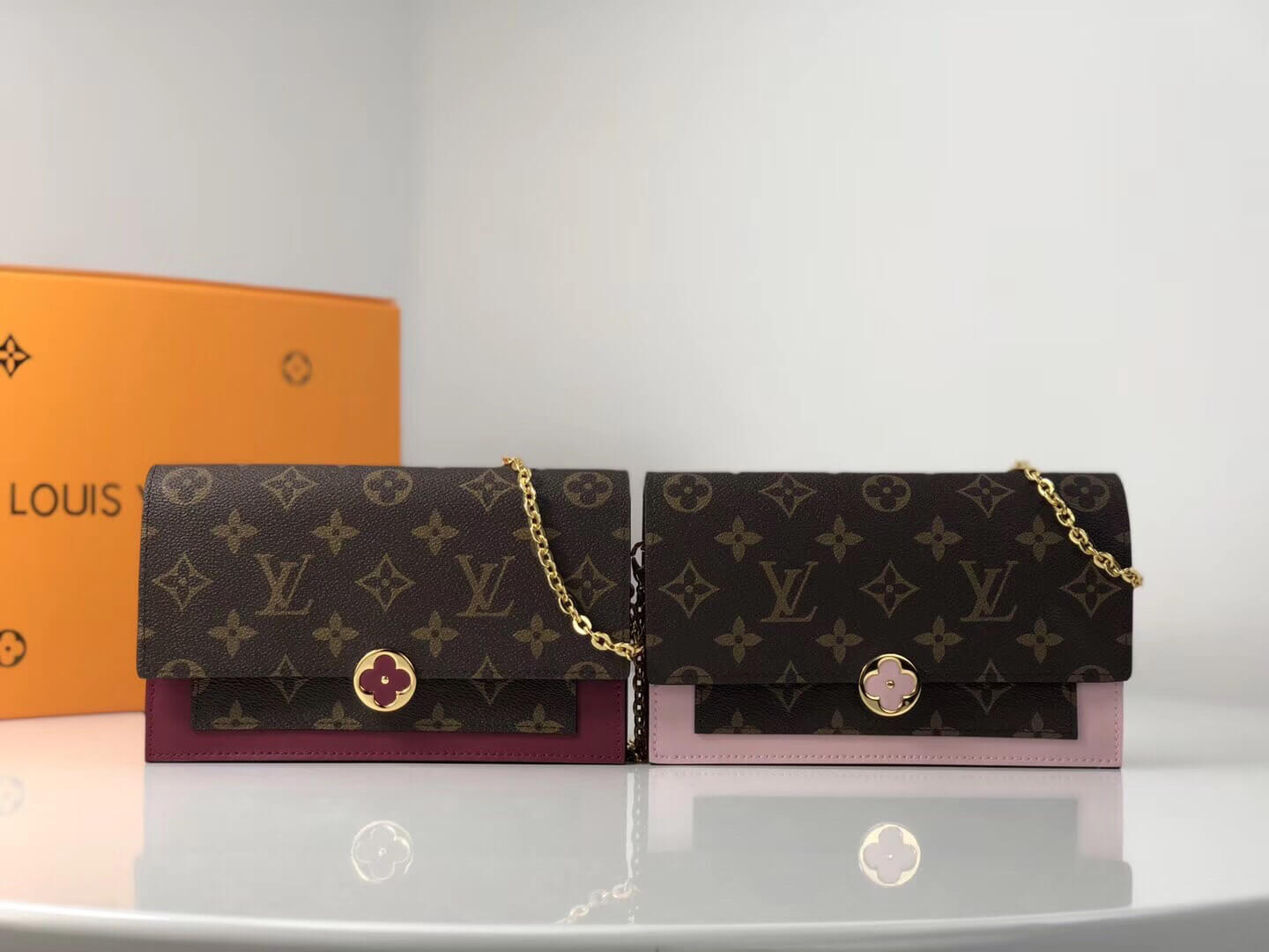Louis Vuitton LV Flore Chain Shoulder Bag Wallet M67405 Red - Black - Pink - Fuchsia Pink