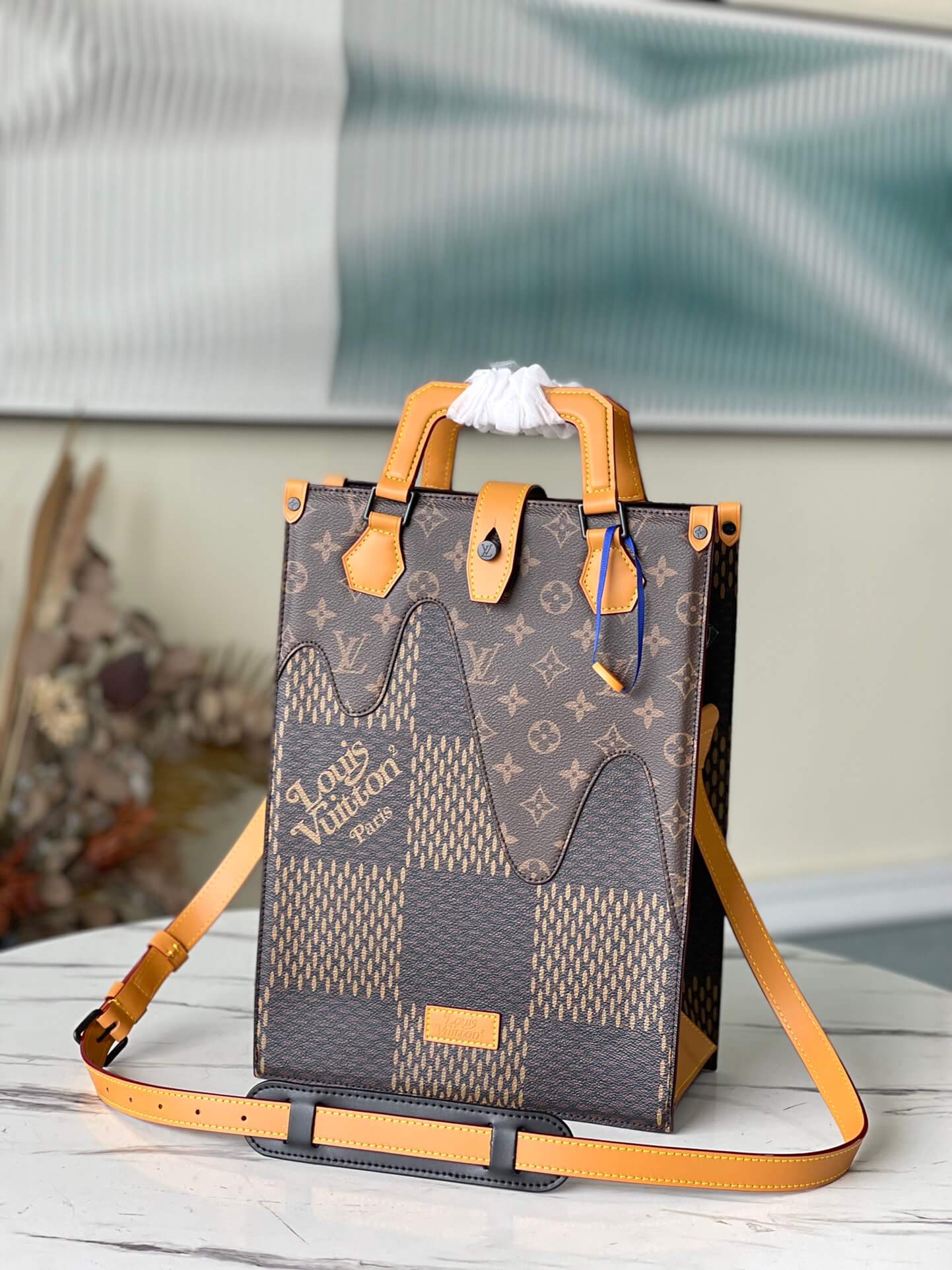 Louis Vuitton LV Giant Damier Ebene Monogram canvas Mini Tote Bag N40355 Brown