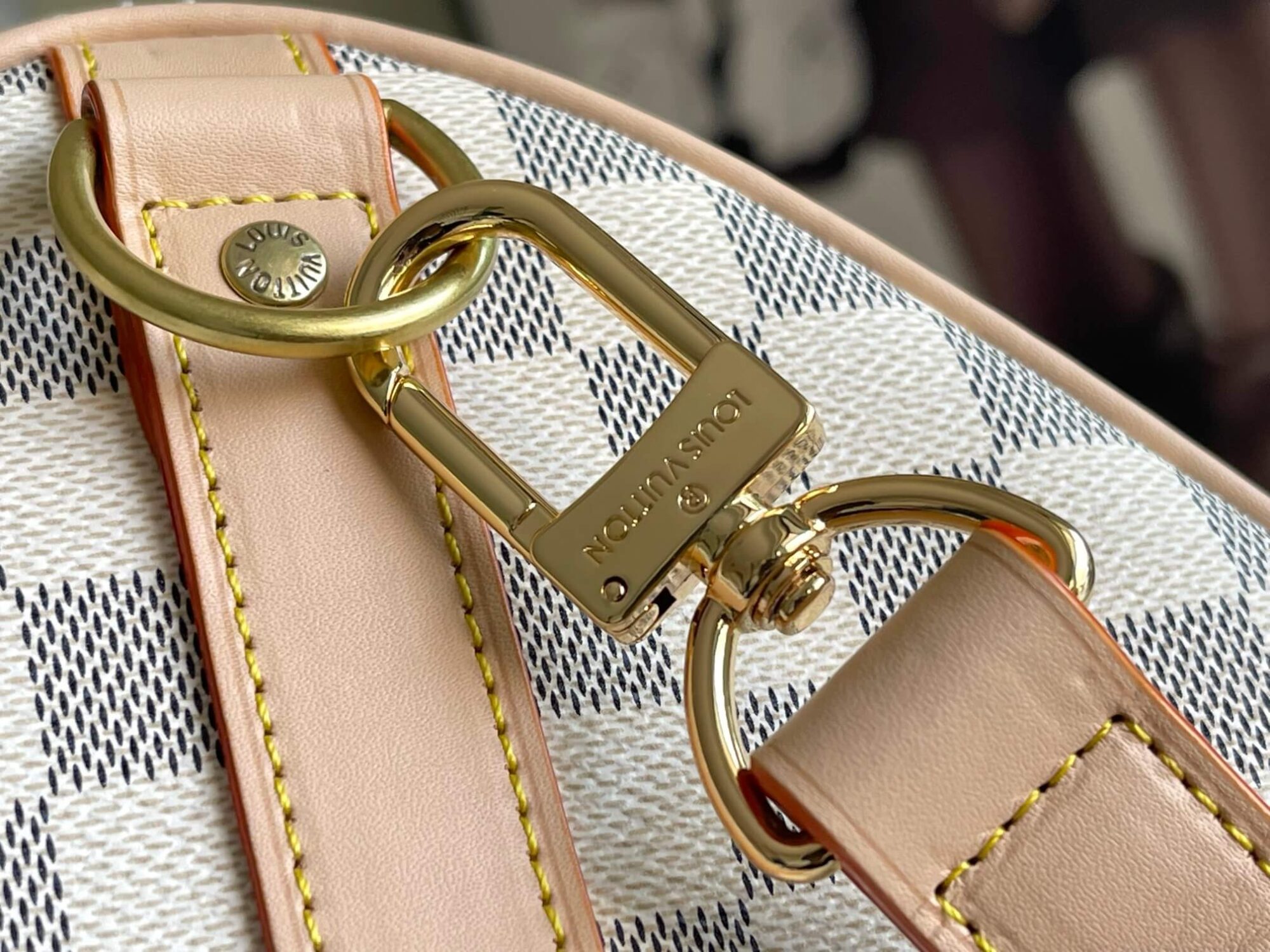 Louis Vuitton LV Keepall Bandoulière  55 Travel Shoulder HandBag N41429 White Grid - Image 6