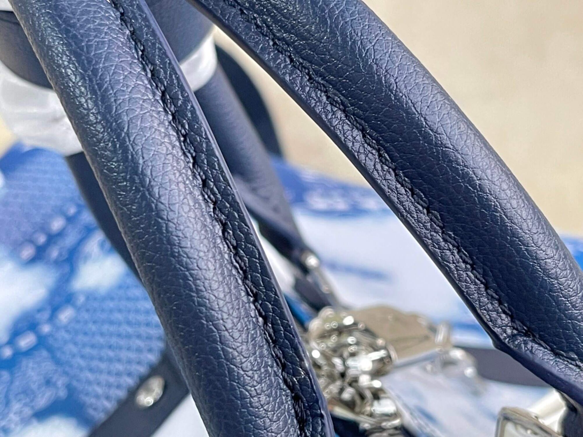 Louis Vuitton LV Monogram Bandana Keepall Bandoulière 50 Travel Shoulder Bag M20558 Blue - Image 8