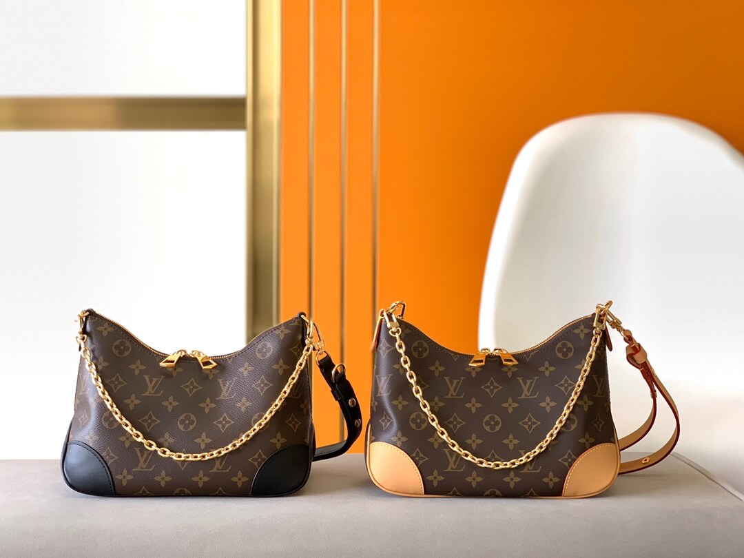 Louis Vuitton LV Monogram Canvas Boulogne PM Shoulder Crossbody Handbag M45831 Black M45832 Brown Beige