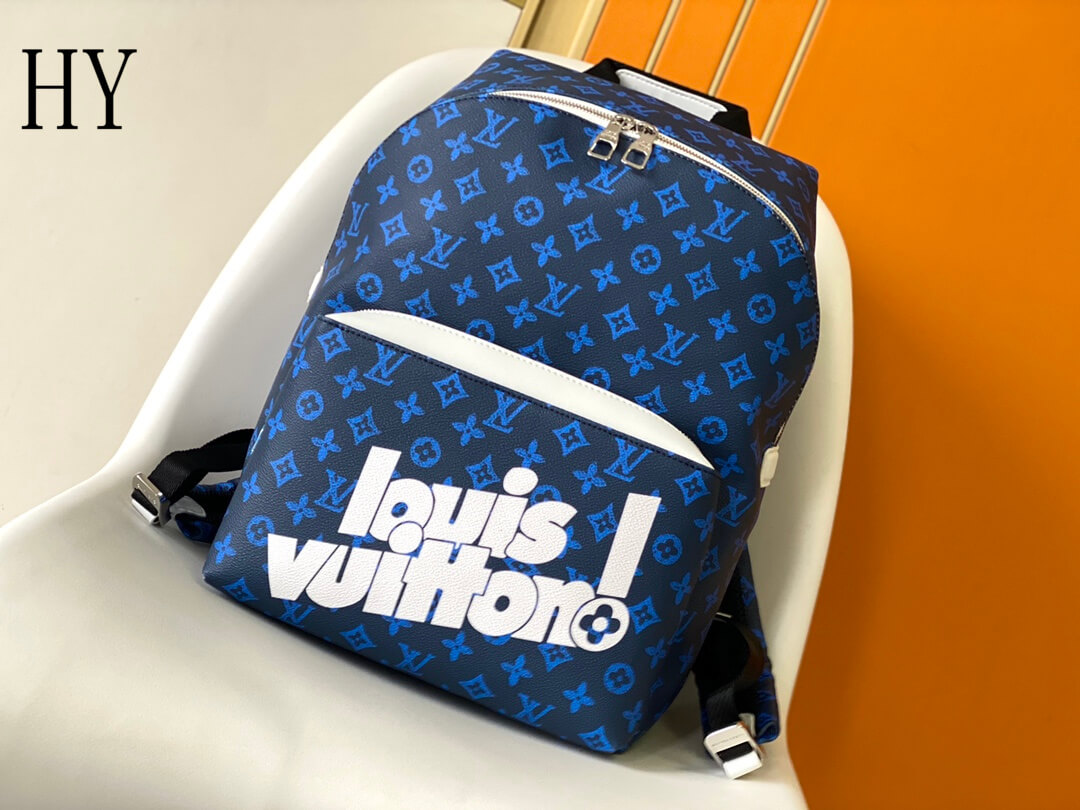Louis Vuitton LV Monogram Canvas Discovery Backpack Bag M45879 Blue Green