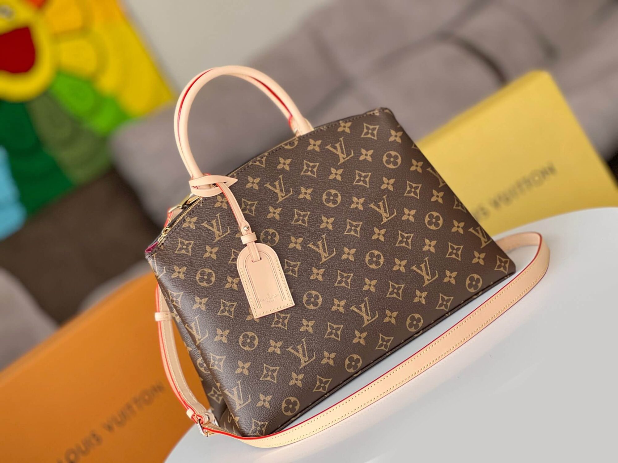 Louis Vuitton LV Monogram Canvas Petit Grand Palais Shoulder Handbag Small M45900 Large M45898 Brown - Image 9