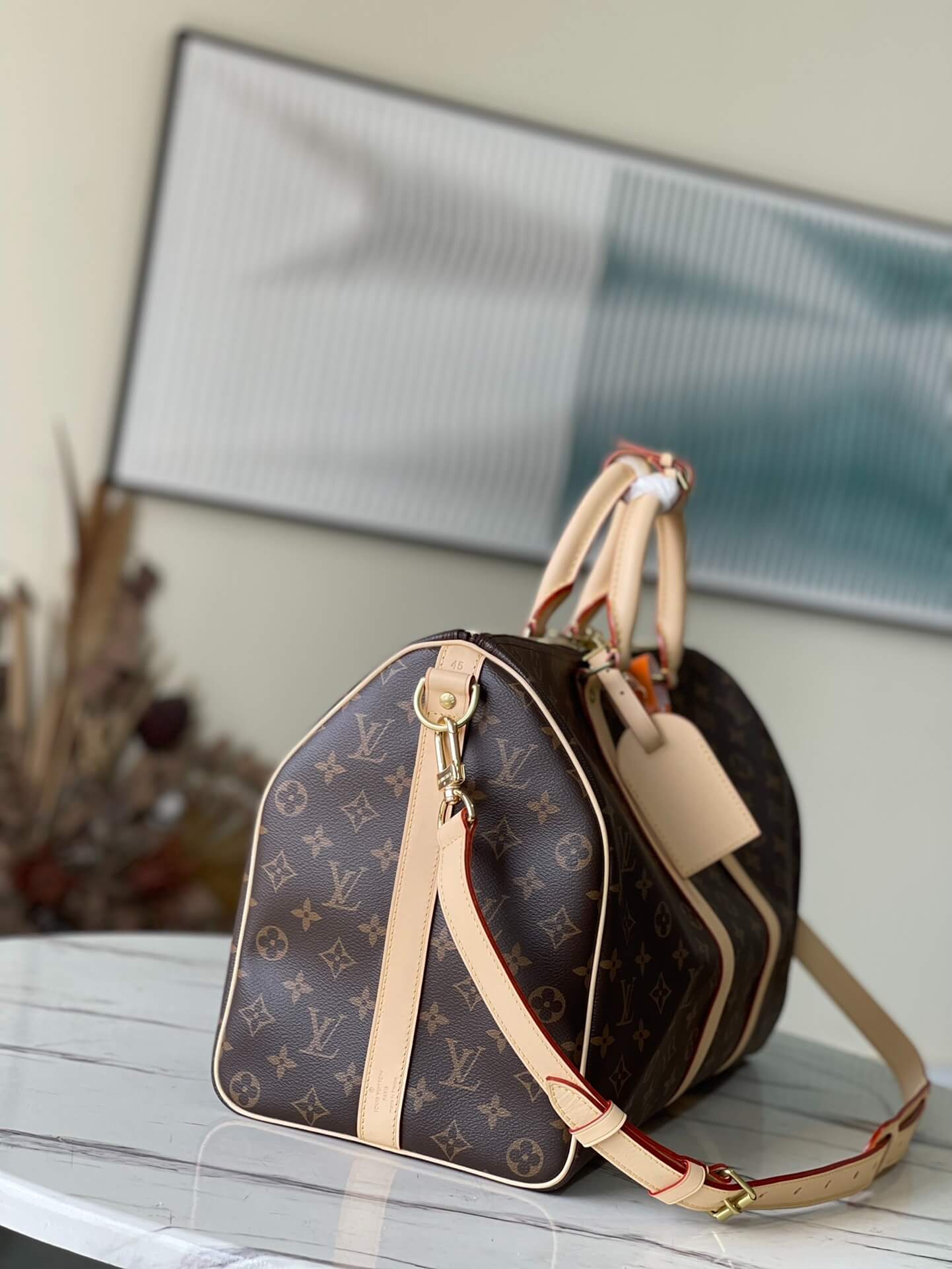 Louis Vuitton LV Monogram - Monogram Eclipse Canvas Keepall Bandouliere 45 M41418 M40569 - 50 M41416 M14202 - 55 M41414 M40605 Travel Bag Brown - Black - Image 4