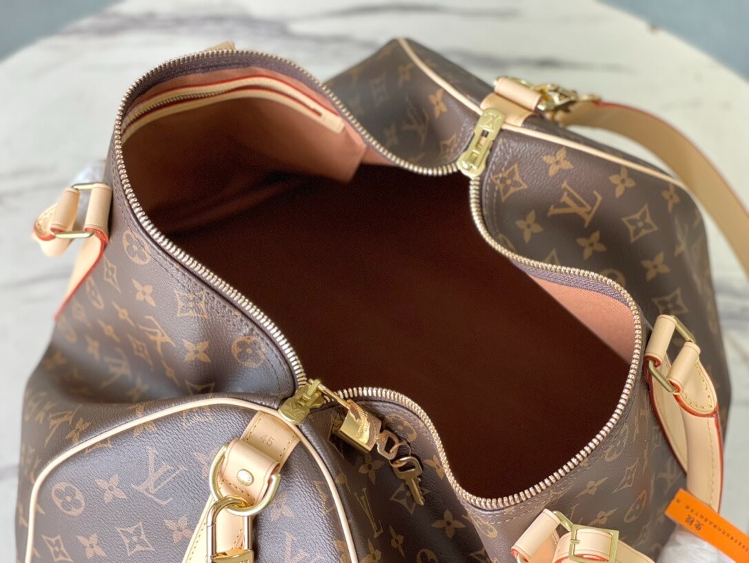 Louis Vuitton LV Monogram - Monogram Eclipse Canvas Keepall Bandouliere 45 M41418 M40569 - 50 M41416 M14202 - 55 M41414 M40605 Travel Bag Brown - Black - Image 3