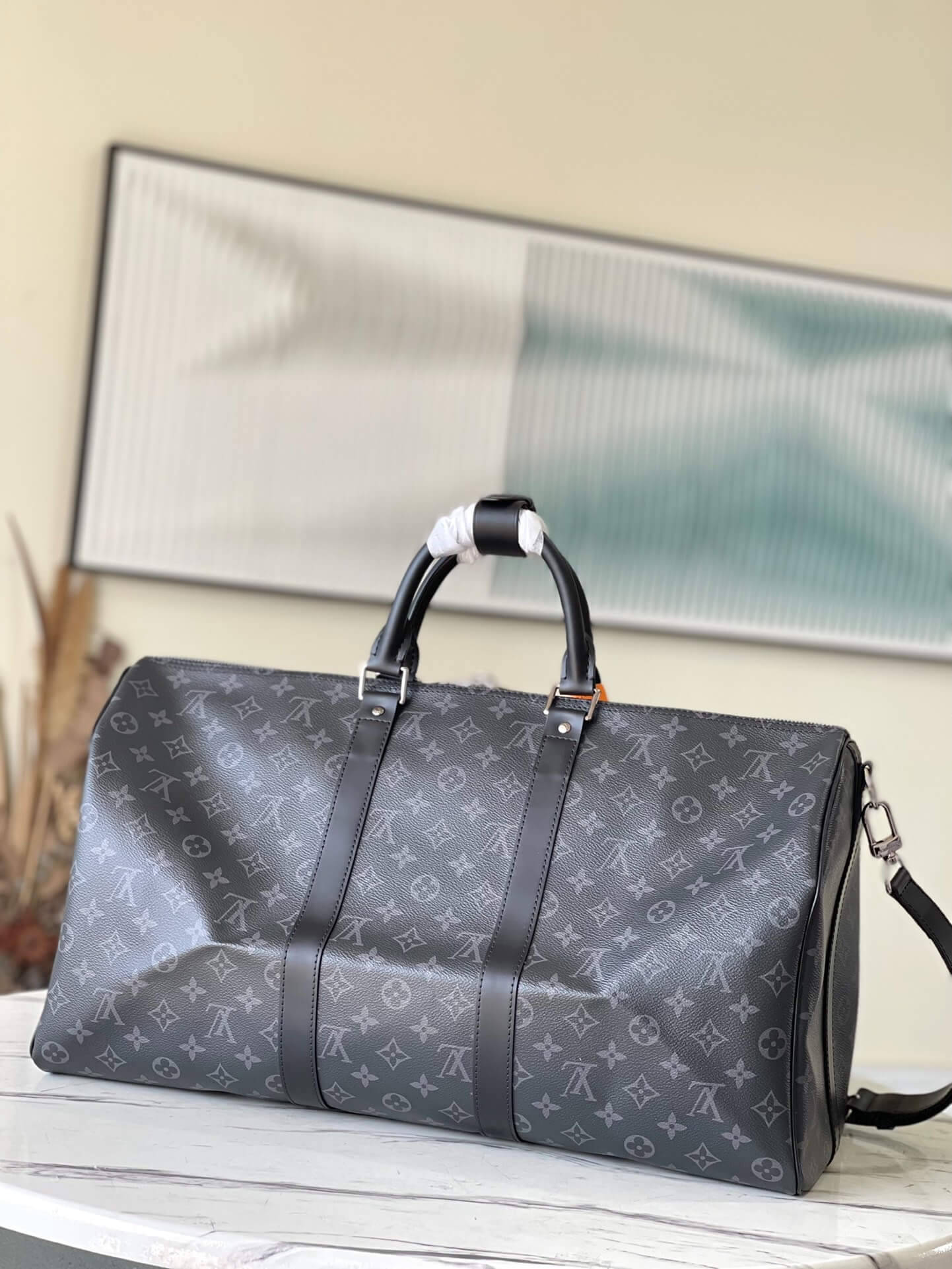 Louis Vuitton LV Monogram - Monogram Eclipse Canvas Keepall Bandouliere 45 M41418 M40569 - 50 M41416 M14202 - 55 M41414 M40605 Travel Bag Brown - Black - Image 38