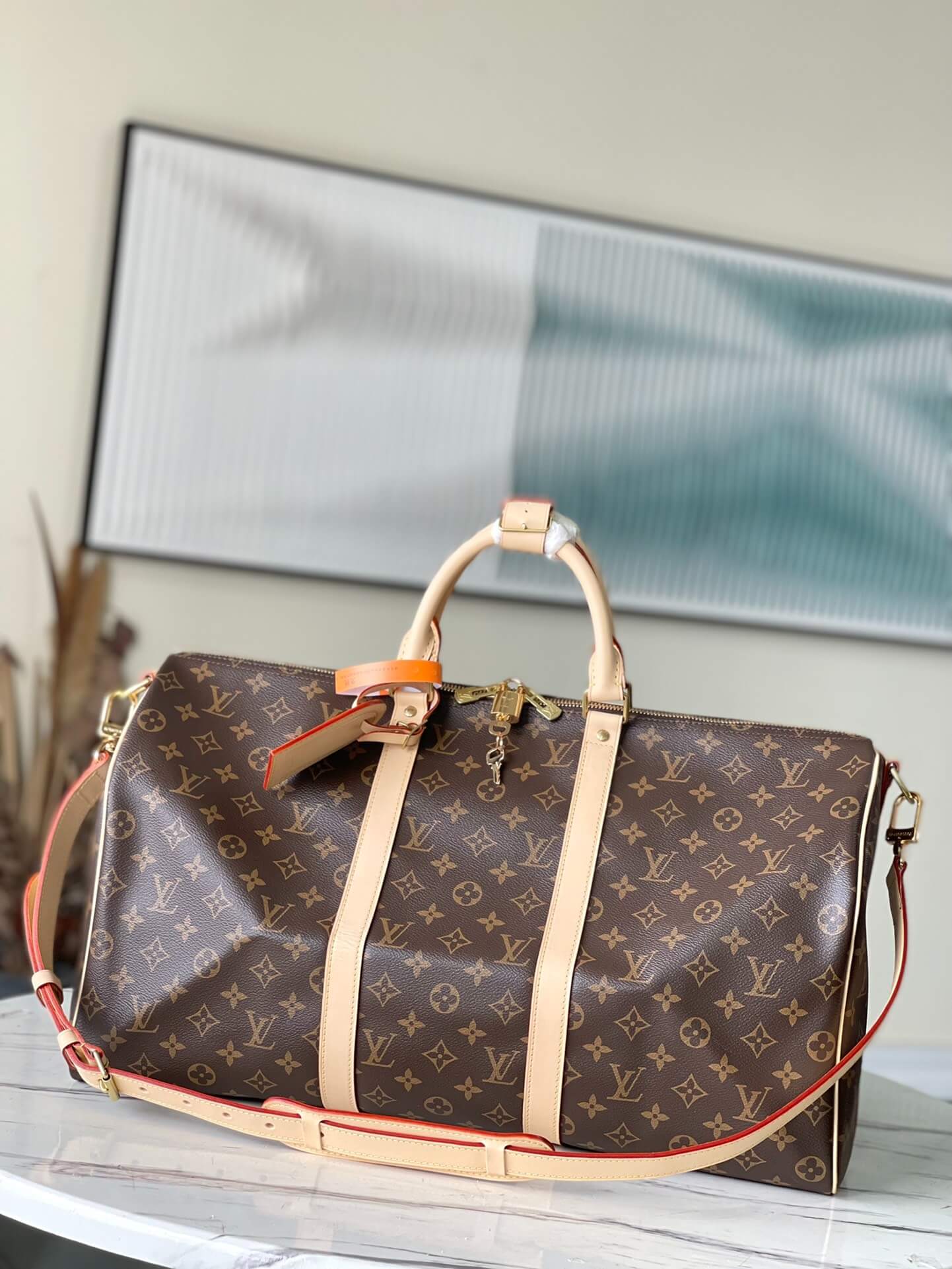 Louis Vuitton LV Monogram - Monogram Eclipse Canvas Keepall Bandouliere 45 M41418 M40569 - 50 M41416 M14202 - 55 M41414 M40605 Travel Bag Brown - Black - Image 10
