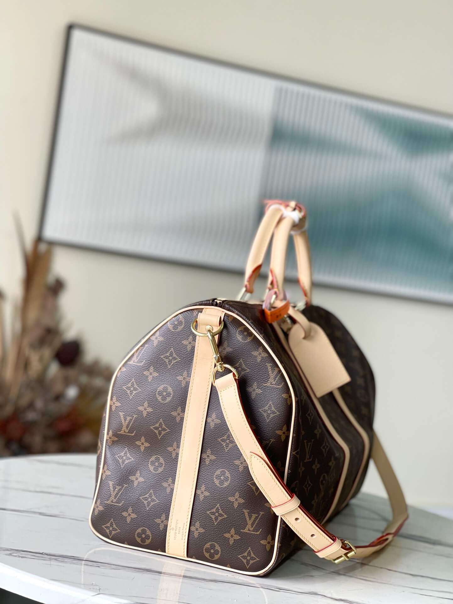 Louis Vuitton LV Monogram - Monogram Eclipse Canvas Keepall Bandouliere 45 M41418 M40569 - 50 M41416 M14202 - 55 M41414 M40605 Travel Bag Brown - Black - Image 13