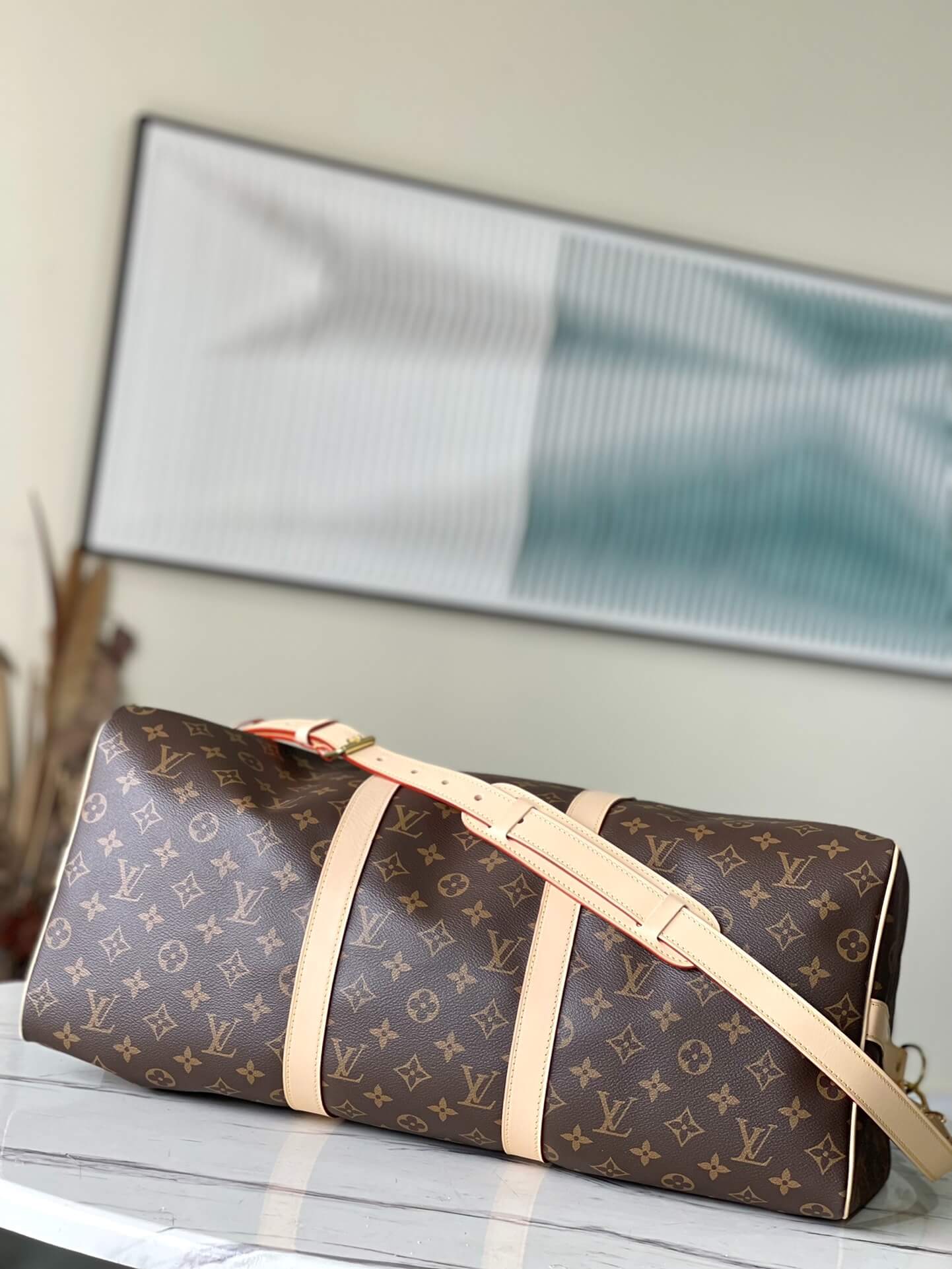 Louis Vuitton LV Monogram - Monogram Eclipse Canvas Keepall Bandouliere 45 M41418 M40569 - 50 M41416 M14202 - 55 M41414 M40605 Travel Bag Brown - Black - Image 18