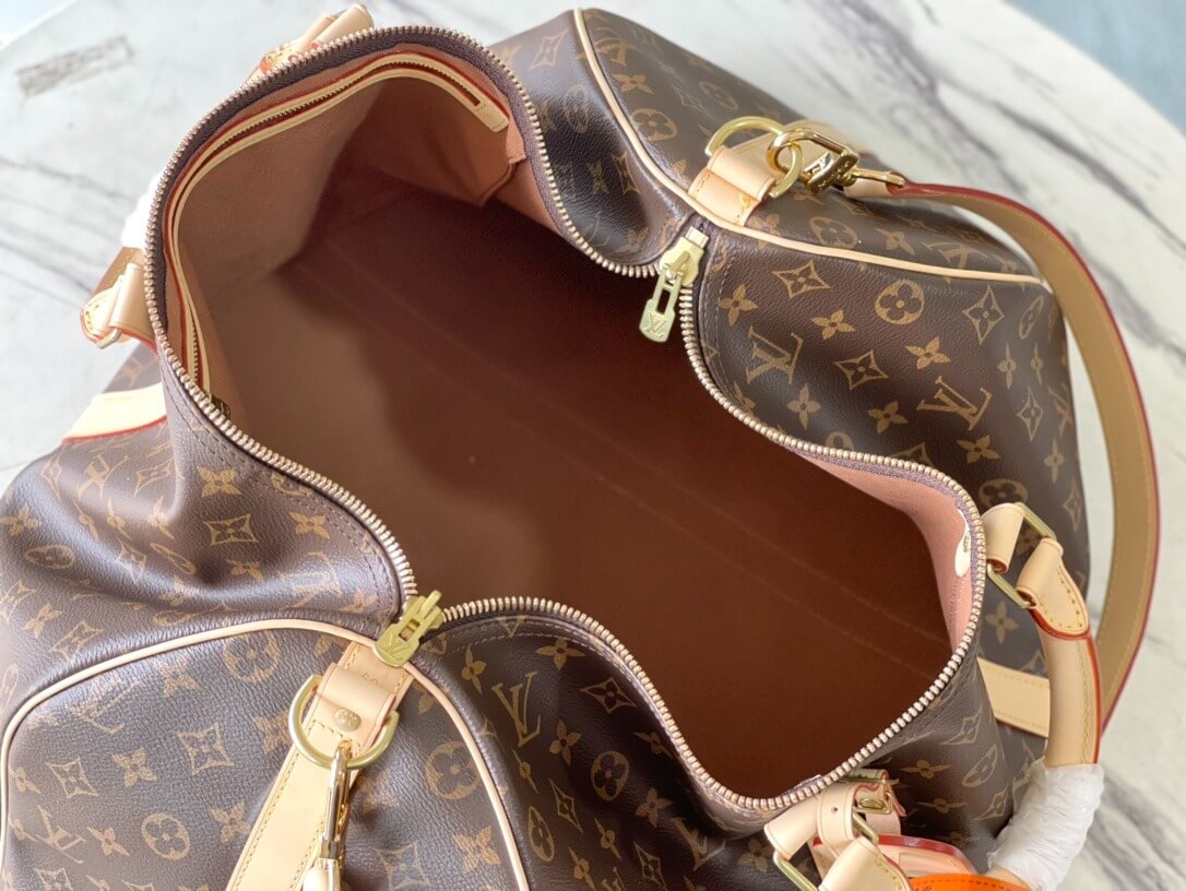 Louis Vuitton LV Monogram - Monogram Eclipse Canvas Keepall Bandouliere 45 M41418 M40569 - 50 M41416 M14202 - 55 M41414 M40605 Travel Bag Brown - Black - Image 12