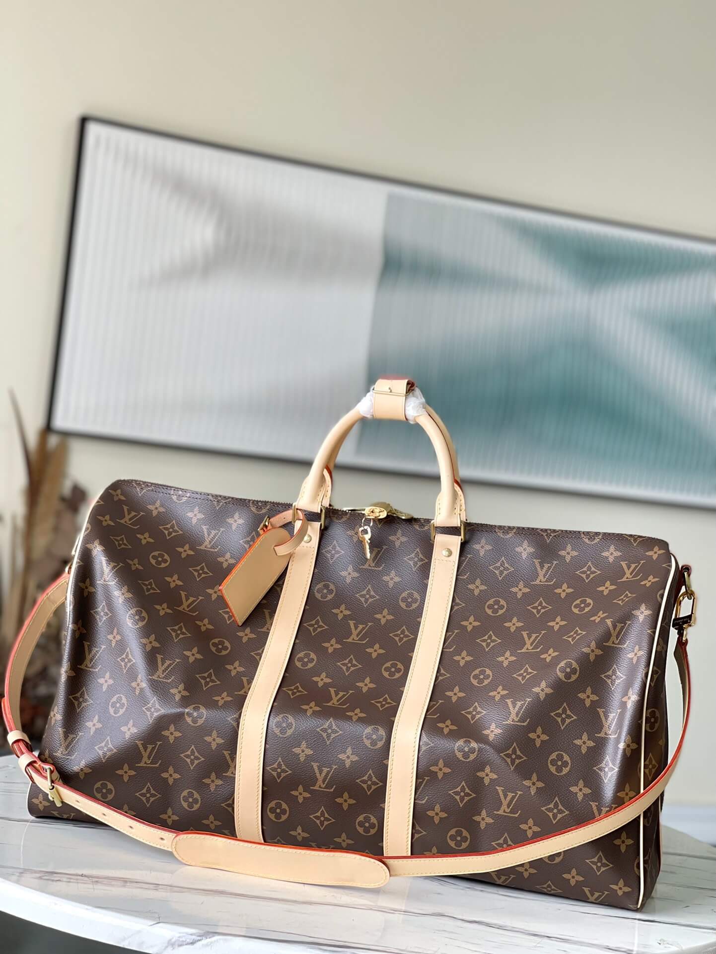 Louis Vuitton LV Monogram - Monogram Eclipse Canvas Keepall Bandouliere 45 M41418 M40569 - 50 M41416 M14202 - 55 M41414 M40605 Travel Bag Brown - Black - Image 19