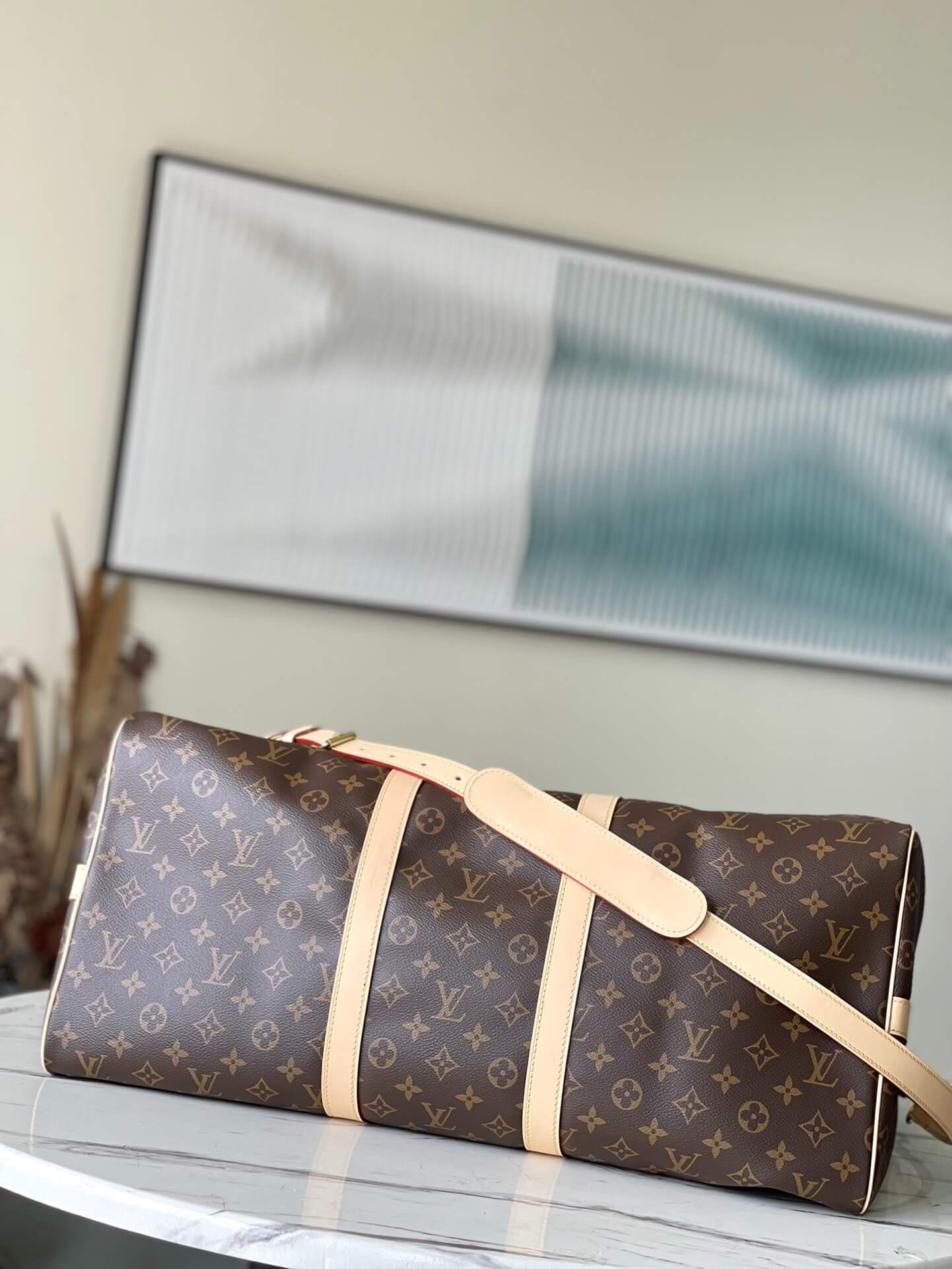 Louis Vuitton LV Monogram - Monogram Eclipse Canvas Keepall Bandouliere 45 M41418 M40569 - 50 M41416 M14202 - 55 M41414 M40605 Travel Bag Brown - Black - Image 27