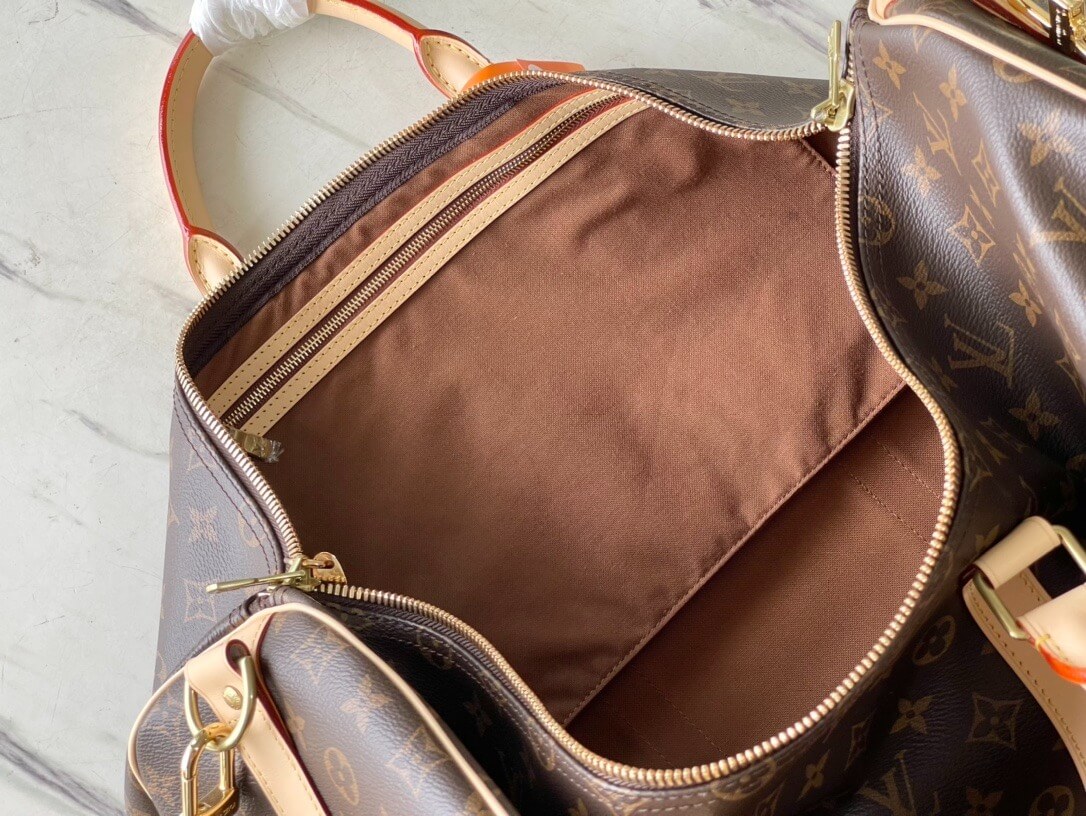 Louis Vuitton LV Monogram - Monogram Eclipse Canvas Keepall Bandouliere 45 M41418 M40569 - 50 M41416 M14202 - 55 M41414 M40605 Travel Bag Brown - Black - Image 21