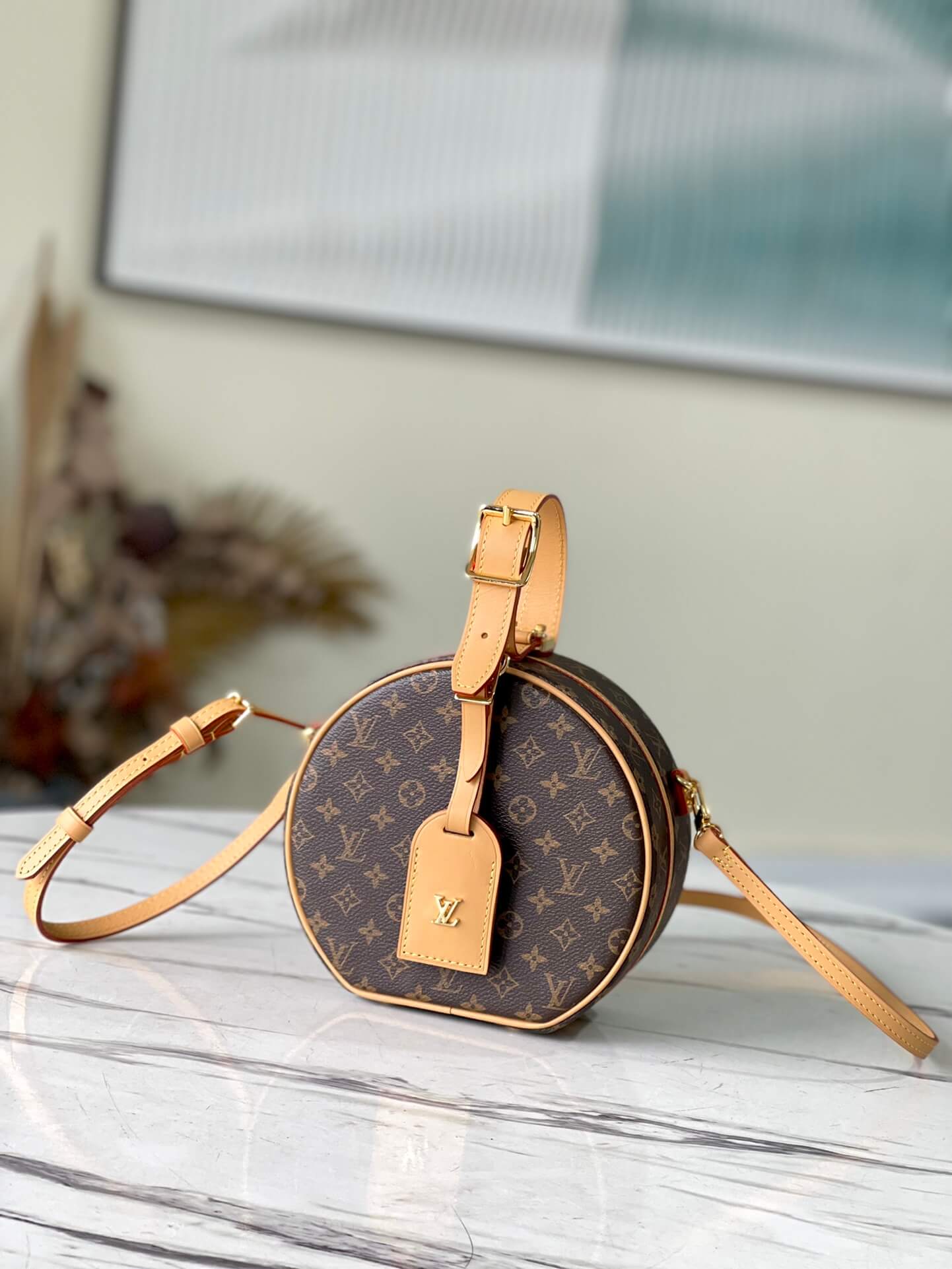 Louis Vuitton LV Monogram Canvas Petite Boite Chapeau Shoulder handbag M43514 Brown