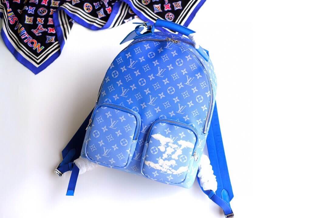 Louis Vuitton LV Monogram Canvas Multi Pocket Backpack Clouds M45441 Blue