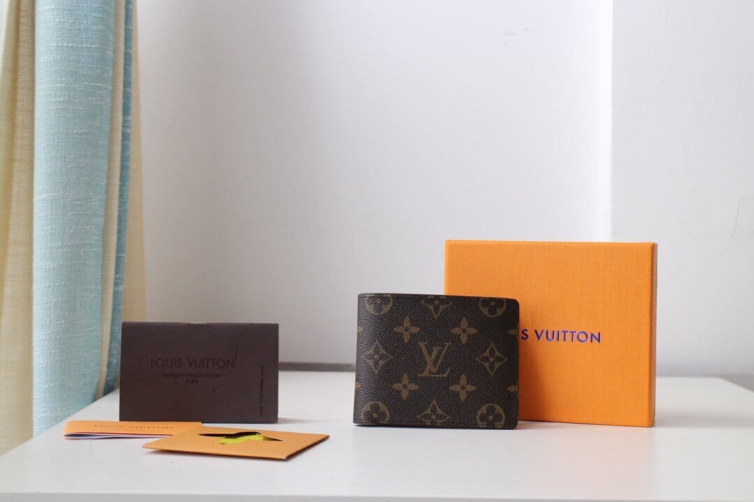 Louis Vuitton LV Monogram Canvas Multiple Wallet M60895 Brown