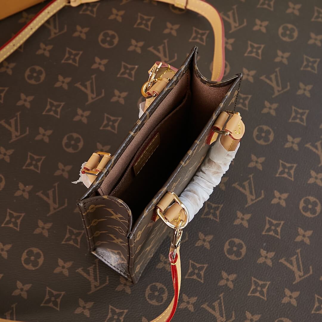 Louis Vuitton LV Monogram Canvas Petit M81295 / BB M46265 Sac Plat Shoulder HandBag Brown - Image 3