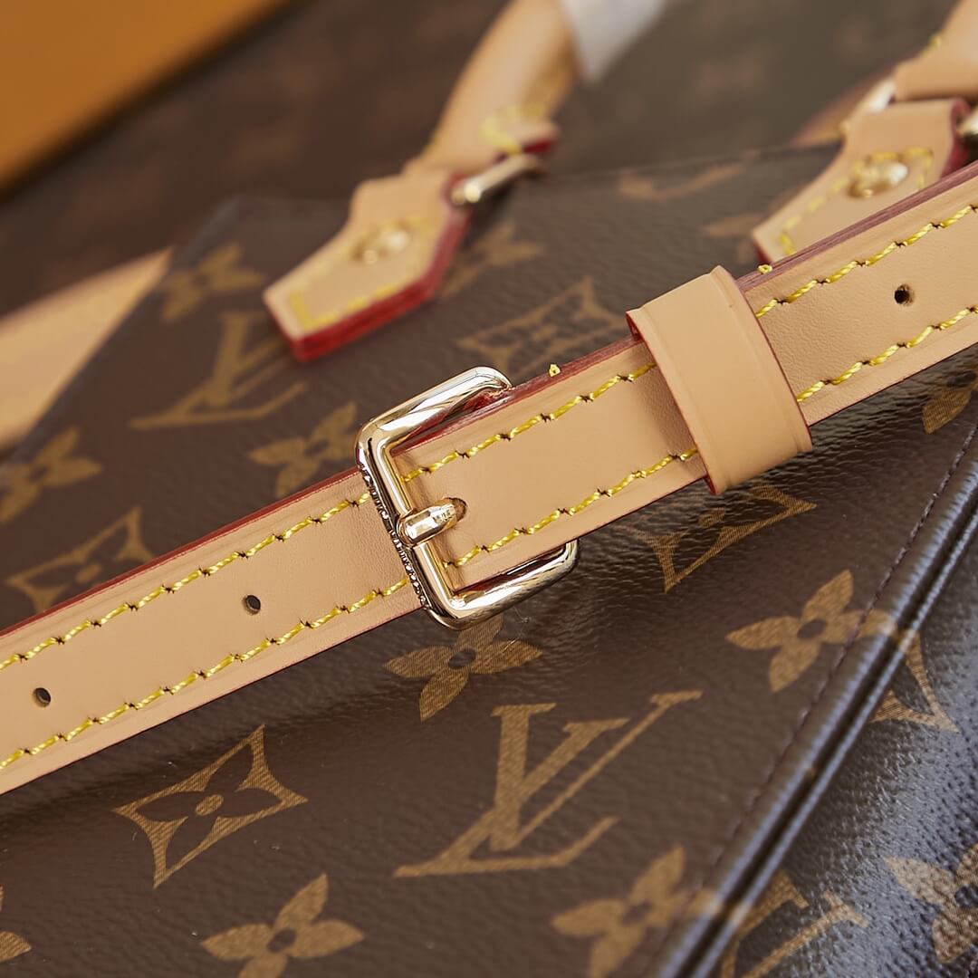 Louis Vuitton LV Monogram Canvas Petit M81295 / BB M46265 Sac Plat Shoulder HandBag Brown - Image 8