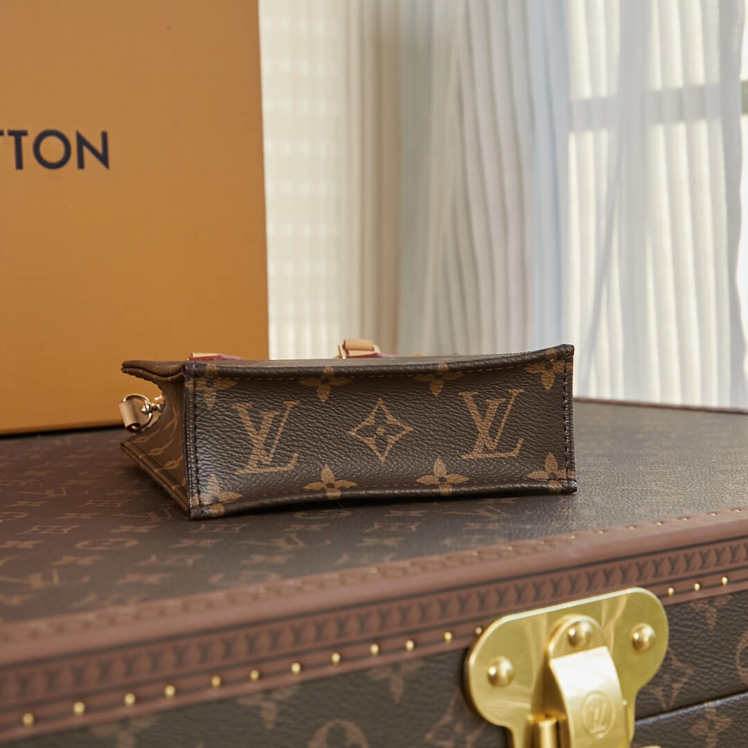 Louis Vuitton LV Monogram Canvas Petit M81295 / BB M46265 Sac Plat Shoulder HandBag Brown - Image 5