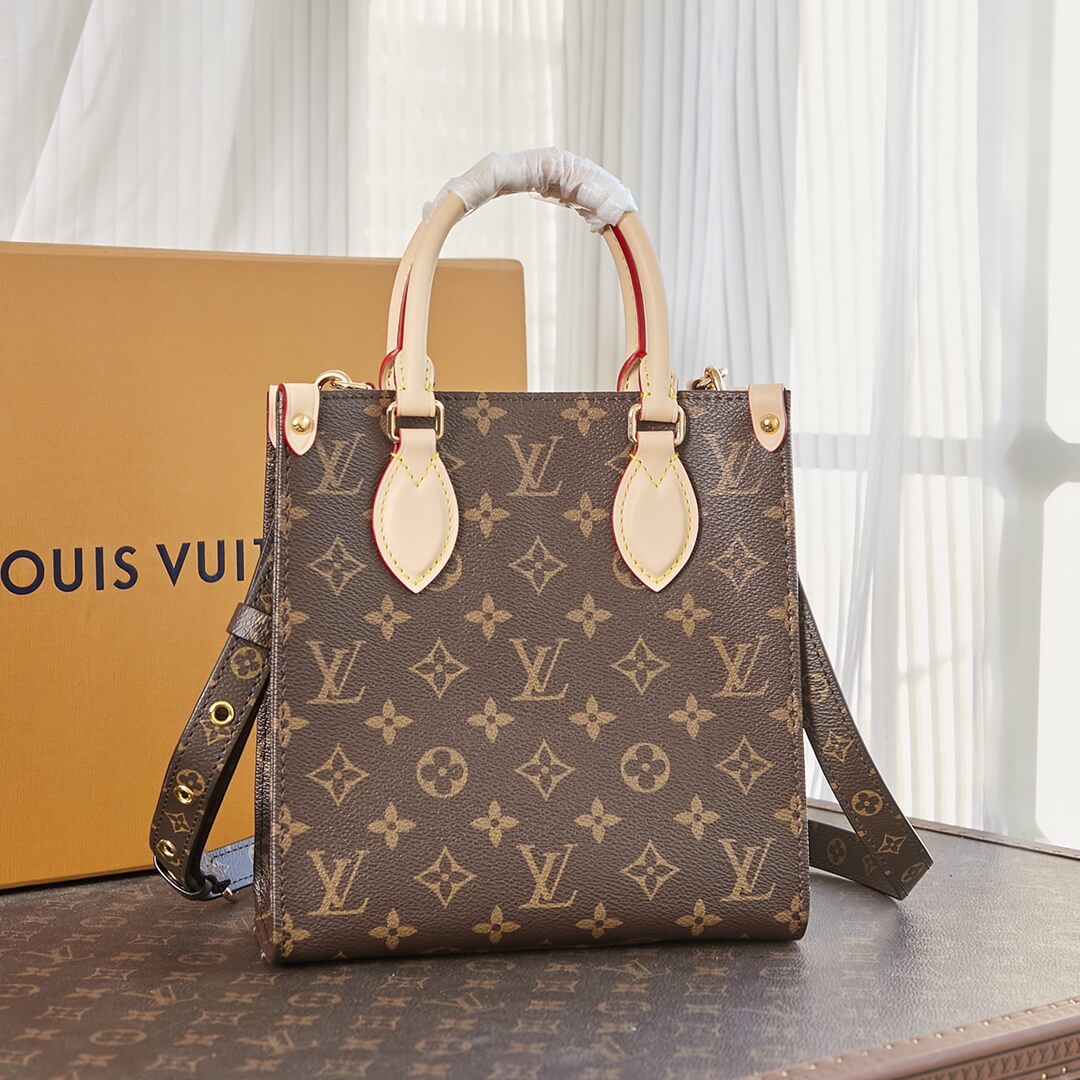 Louis Vuitton LV Monogram Canvas Petit M81295 / BB M46265 Sac Plat Shoulder HandBag Brown - Image 10