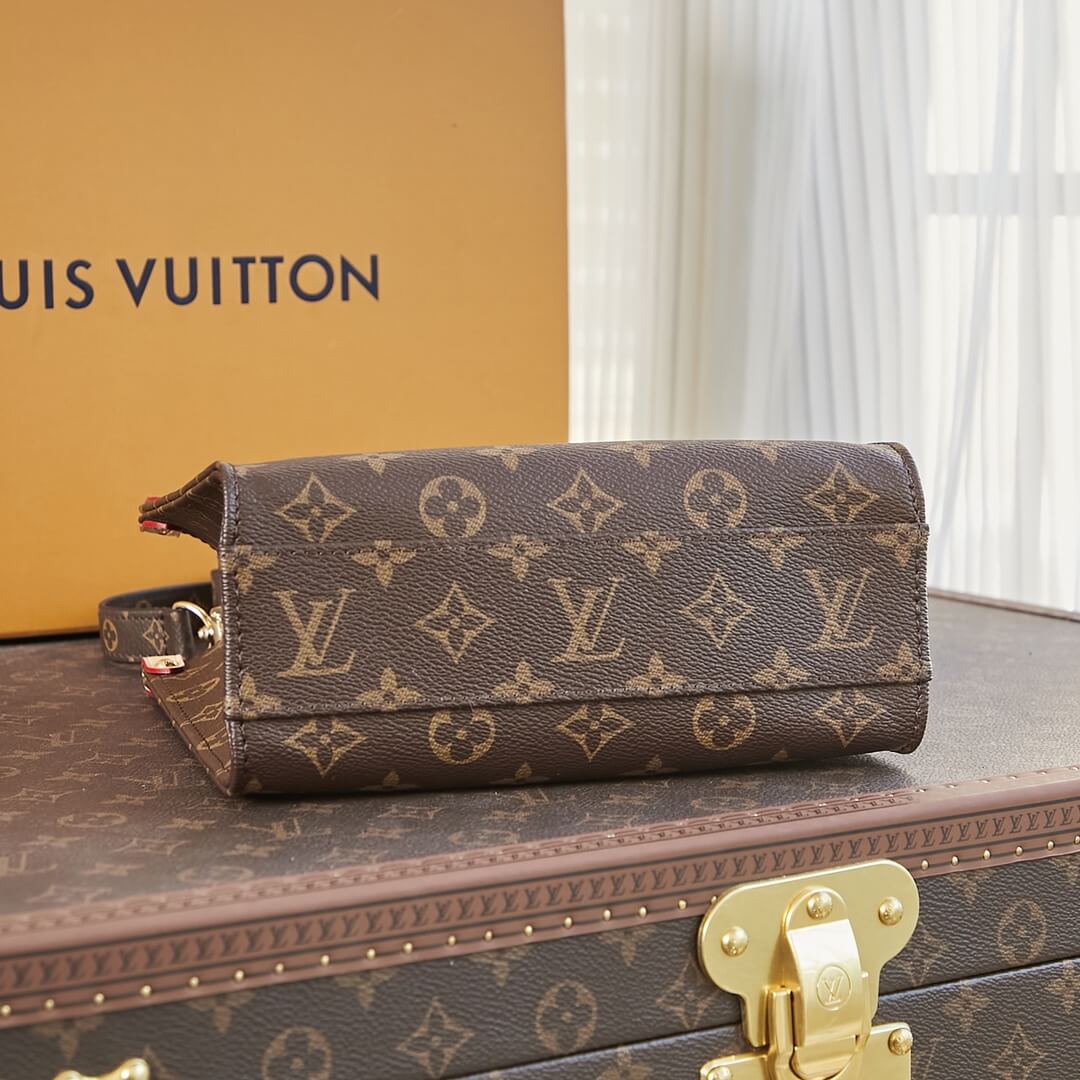 Louis Vuitton LV Monogram Canvas Petit M81295 / BB M46265 Sac Plat Shoulder HandBag Brown - Image 17