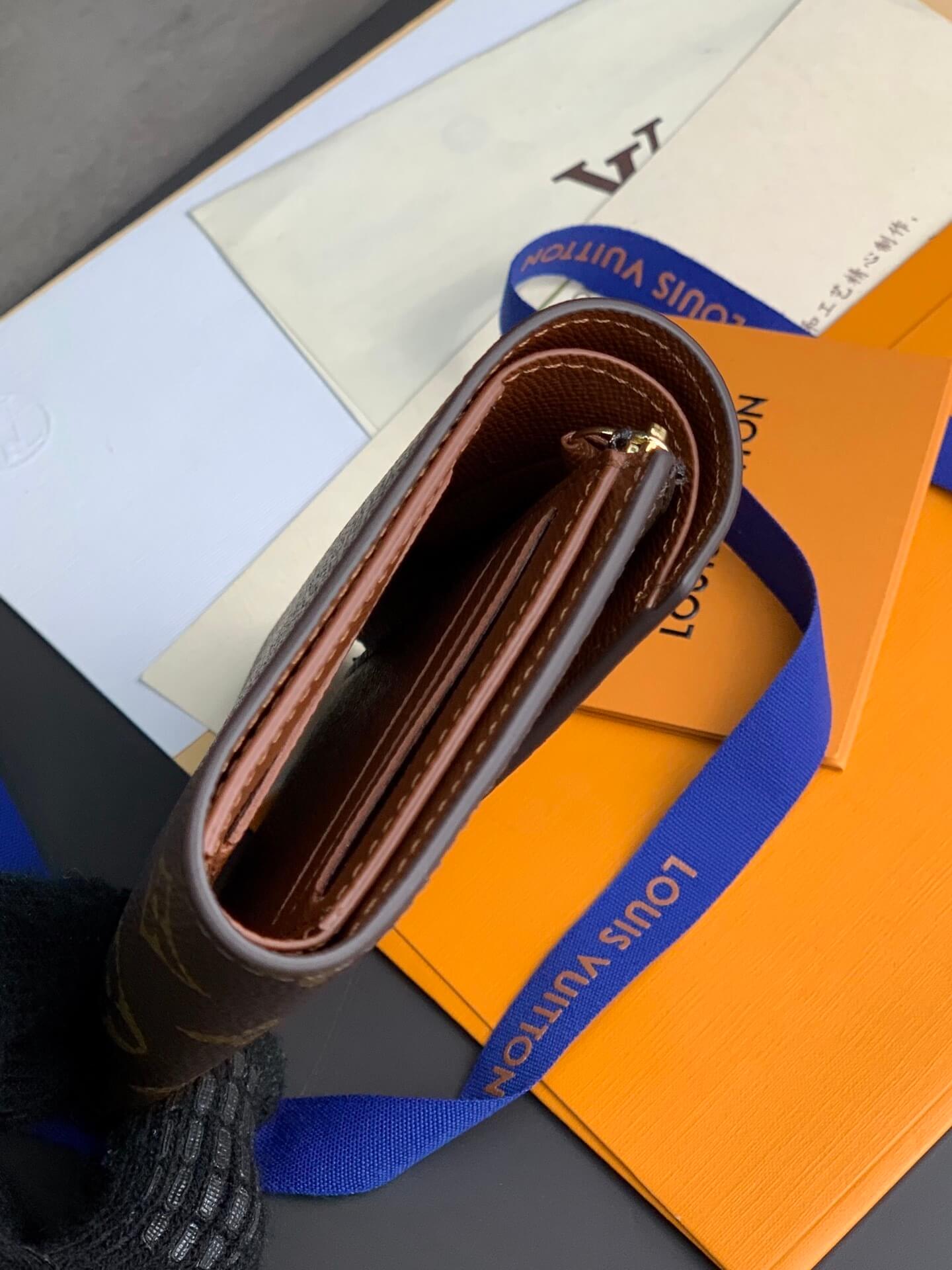 Louis Vuitton LV Monogram Canvas Victorine Wallet Mini Purse Brown - Fuchsia - Fuchsia Pink - Orange - Pink - Red - Yellow - Image 9