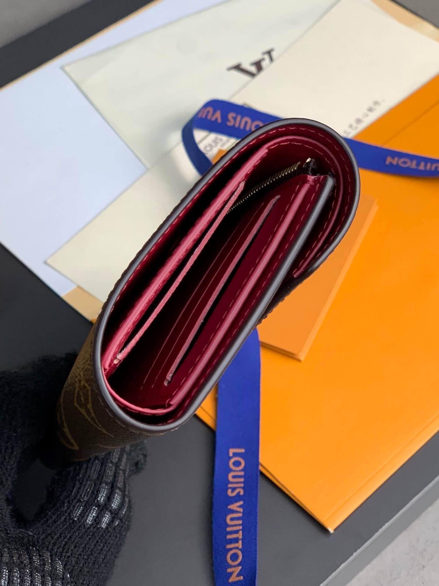 Louis Vuitton LV Monogram Canvas Victorine Wallet Mini Purse Brown - Fuchsia - Fuchsia Pink - Orange - Pink - Red - Yellow - Image 18