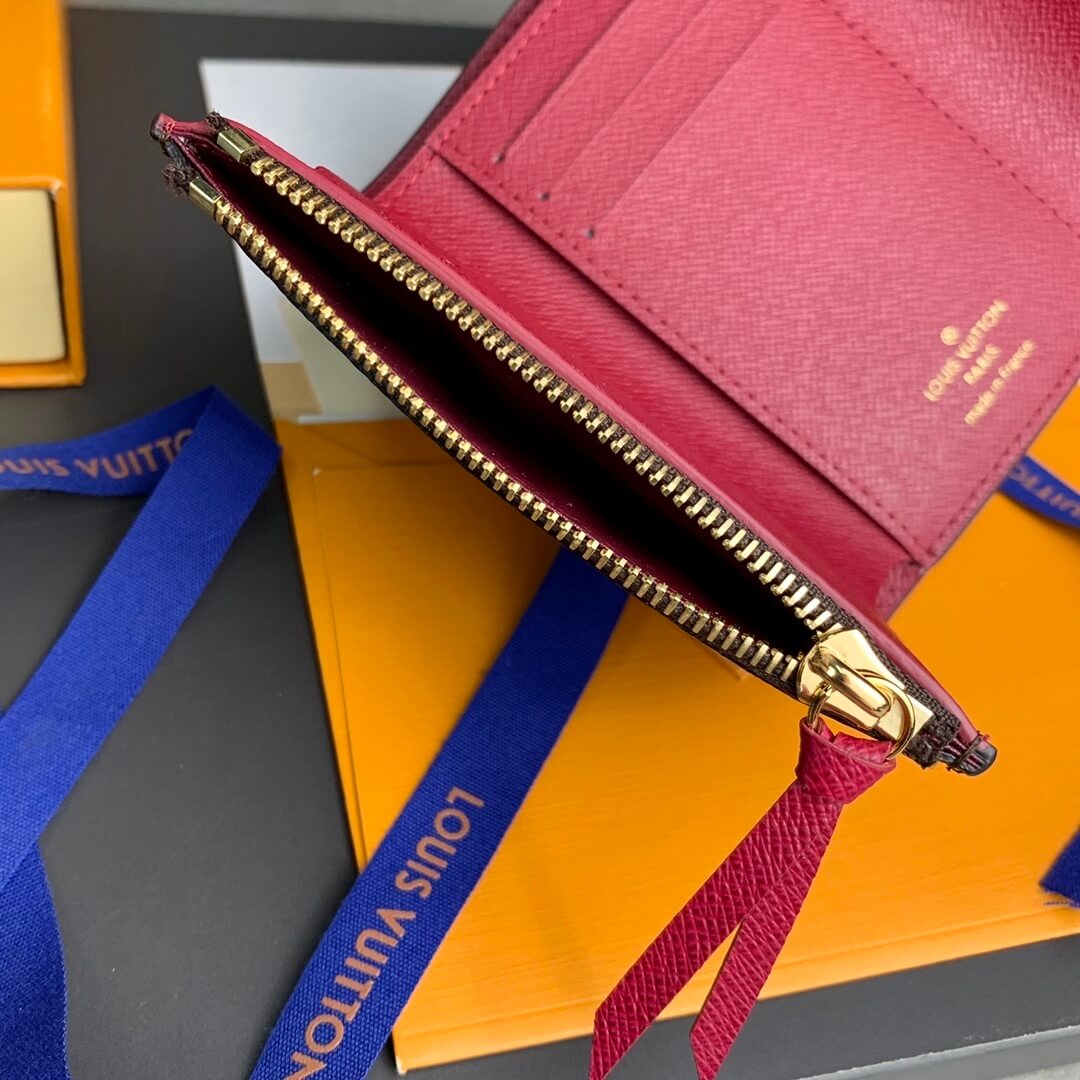 Louis Vuitton LV Monogram Canvas Victorine Wallet Mini Purse Brown - Fuchsia - Fuchsia Pink - Orange - Pink - Red - Yellow - Image 17