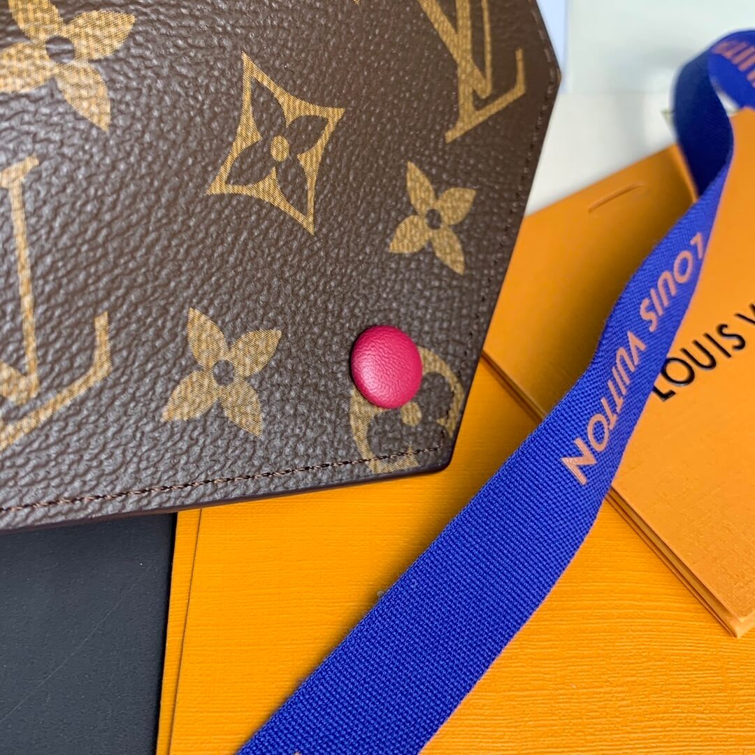 Louis Vuitton LV Monogram Canvas Victorine Wallet Mini Purse Brown - Fuchsia - Fuchsia Pink - Orange - Pink - Red - Yellow - Image 16