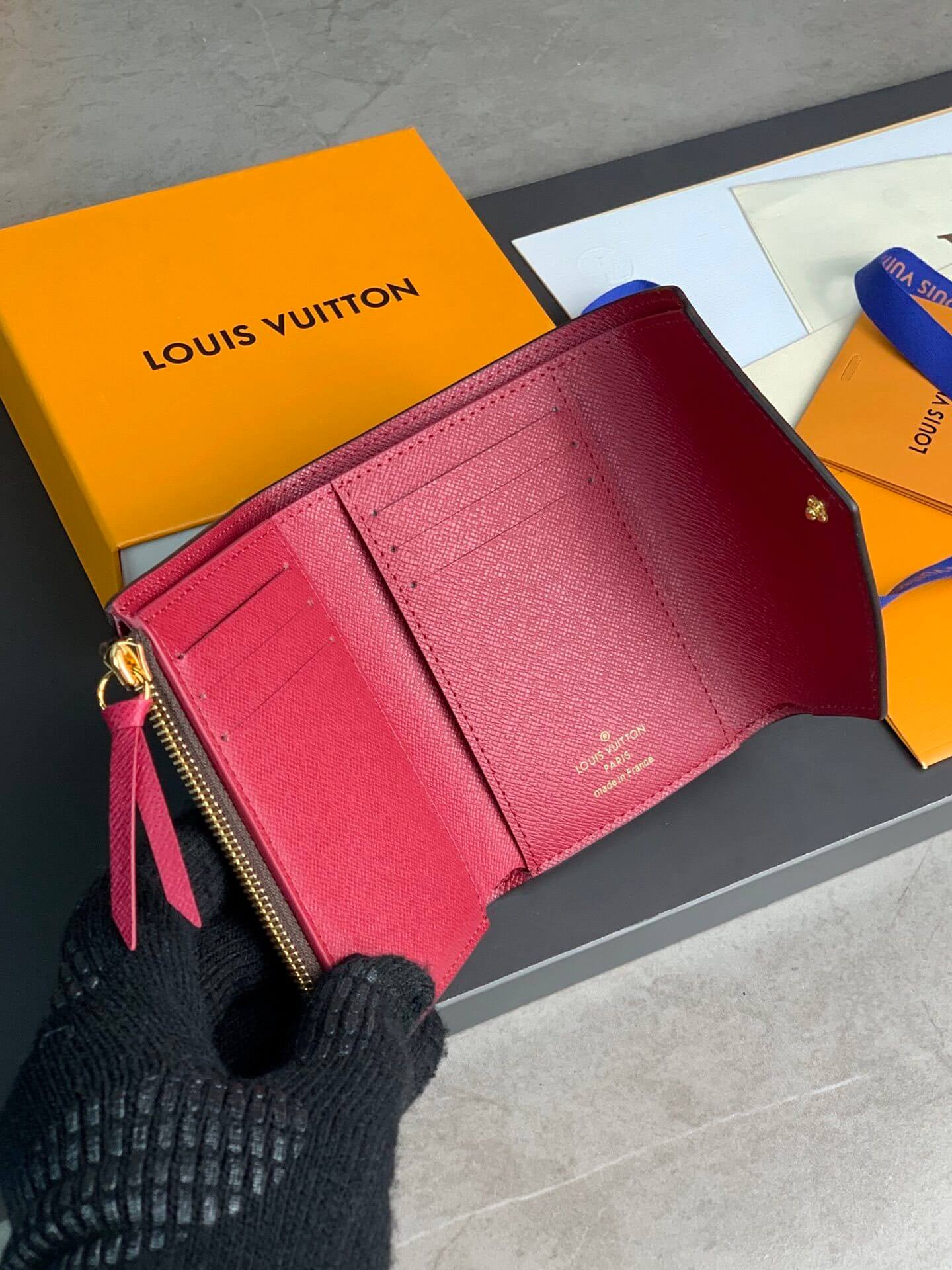 Louis Vuitton LV Monogram Canvas Victorine Wallet Mini Purse Brown - Fuchsia - Fuchsia Pink - Orange - Pink - Red - Yellow - Image 11