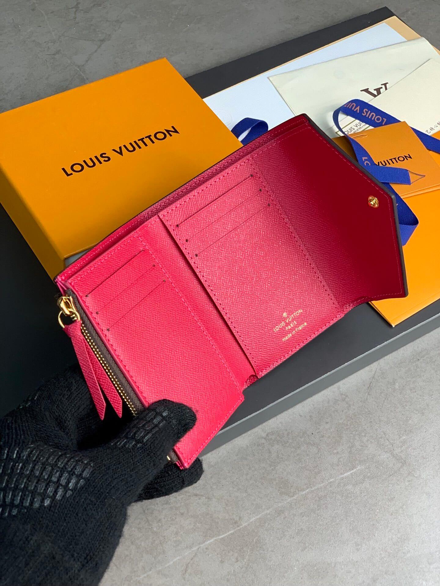 Louis Vuitton LV Monogram Canvas Victorine Wallet Mini Purse Brown - Fuchsia - Fuchsia Pink - Orange - Pink - Red - Yellow - Image 20