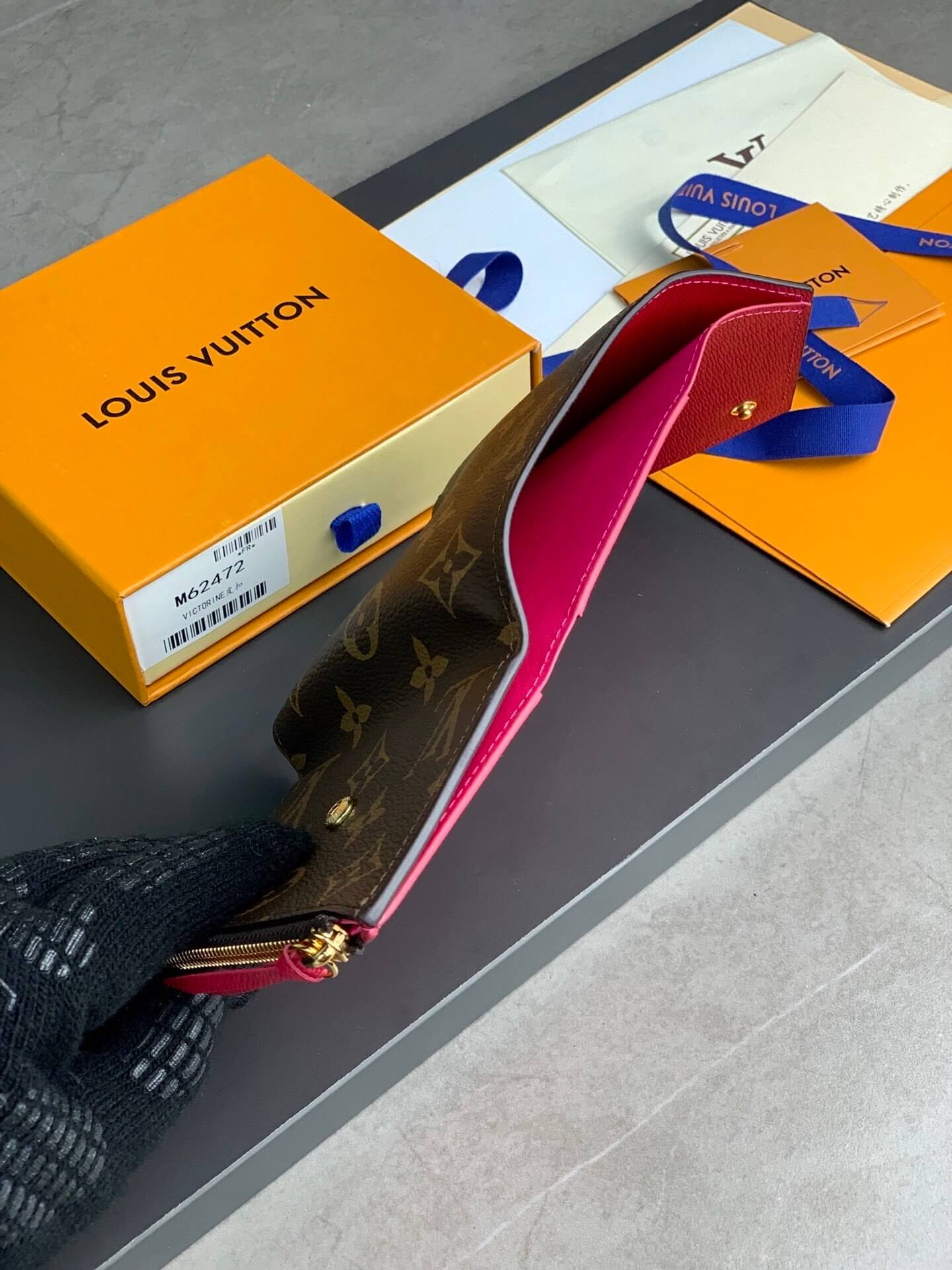 Louis Vuitton LV Monogram Canvas Victorine Wallet Mini Purse Brown - Fuchsia - Fuchsia Pink - Orange - Pink - Red - Yellow - Image 22