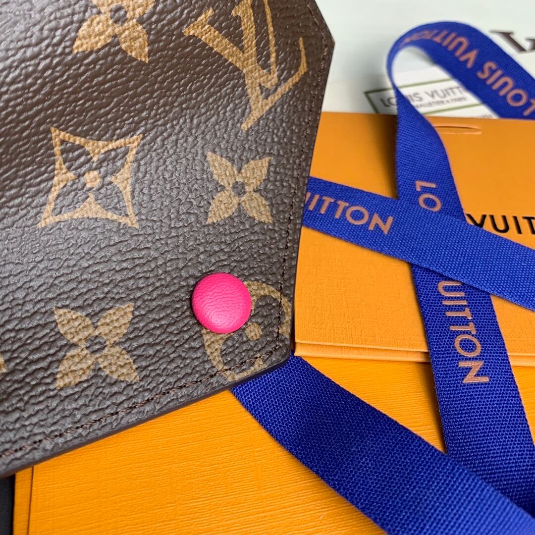 Louis Vuitton LV Monogram Canvas Victorine Wallet Mini Purse Brown - Fuchsia - Fuchsia Pink - Orange - Pink - Red - Yellow - Image 26