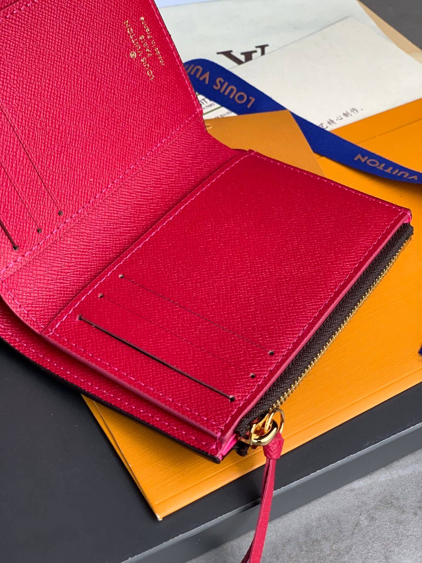 Louis Vuitton LV Monogram Canvas Victorine Wallet Mini Purse Brown - Fuchsia - Fuchsia Pink - Orange - Pink - Red - Yellow - Image 25