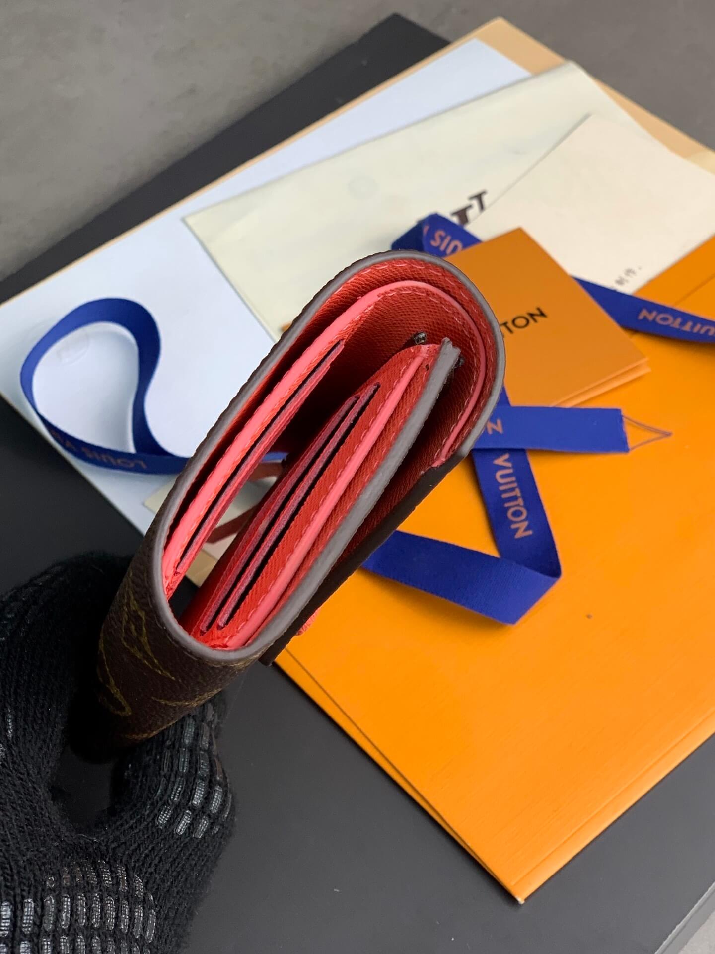 Louis Vuitton LV Monogram Canvas Victorine Wallet Mini Purse Brown - Fuchsia - Fuchsia Pink - Orange - Pink - Red - Yellow - Image 35