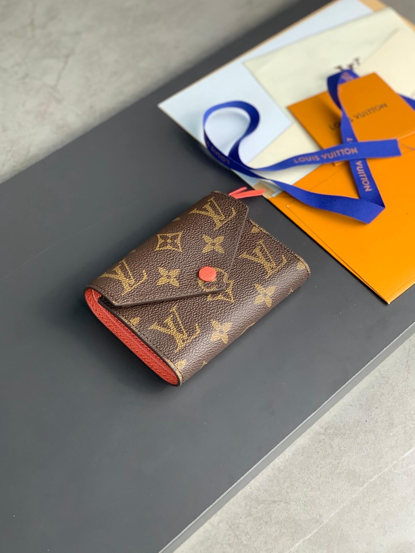 Louis Vuitton LV Monogram Canvas Victorine Wallet Mini Purse Brown - Fuchsia - Fuchsia Pink - Orange - Pink - Red - Yellow - Image 36