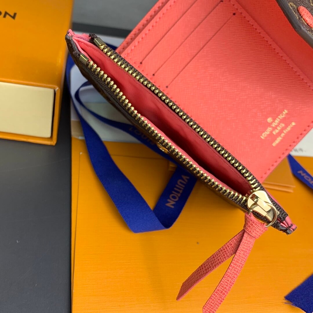Louis Vuitton LV Monogram Canvas Victorine Wallet Mini Purse Brown - Fuchsia - Fuchsia Pink - Orange - Pink - Red - Yellow - Image 33