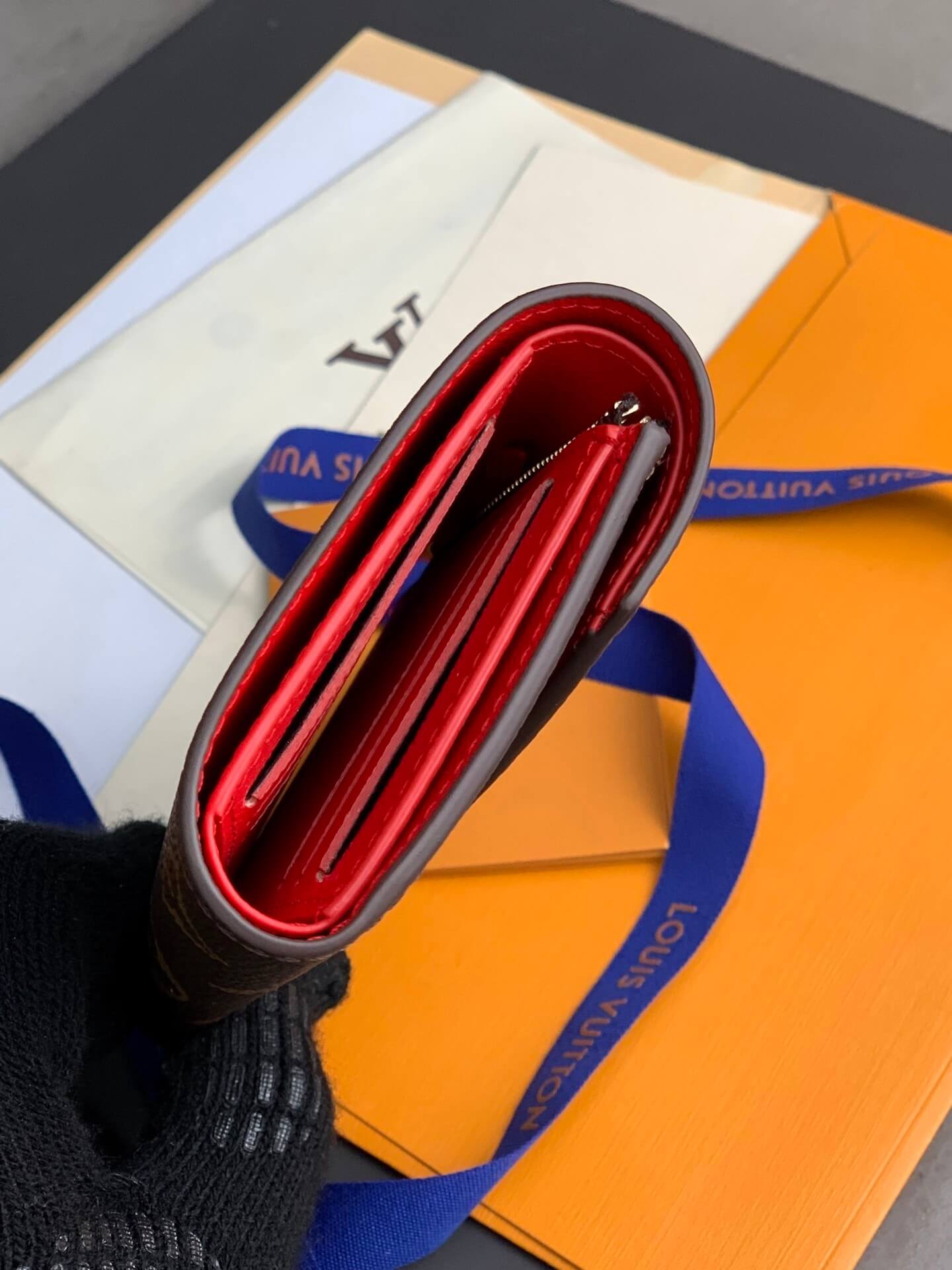 Louis Vuitton LV Monogram Canvas Victorine Wallet Mini Purse Brown - Fuchsia - Fuchsia Pink - Orange - Pink - Red - Yellow - Image 45