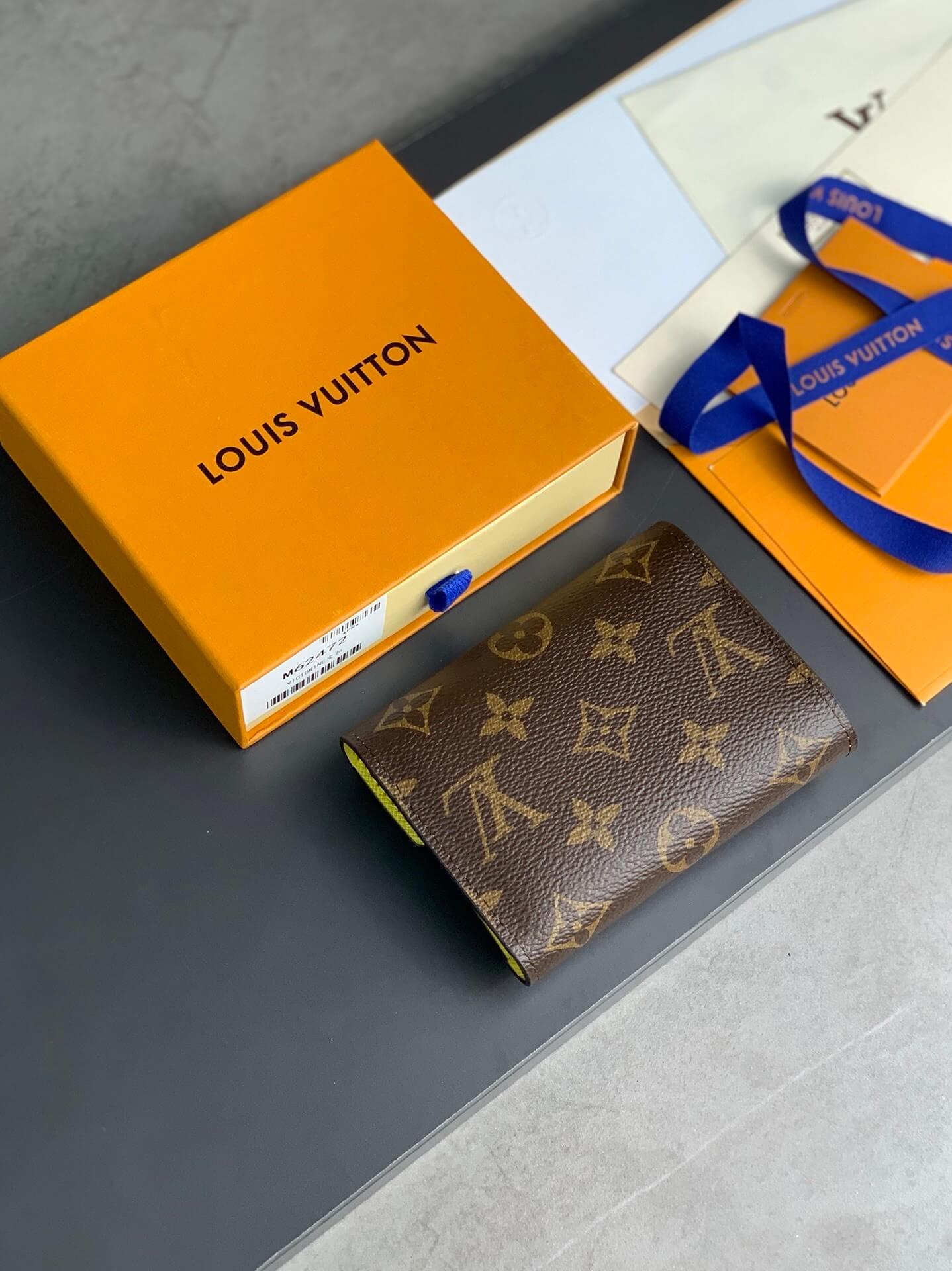 Louis Vuitton LV Monogram Canvas Victorine Wallet Mini Purse Brown - Fuchsia - Fuchsia Pink - Orange - Pink - Red - Yellow - Image 48