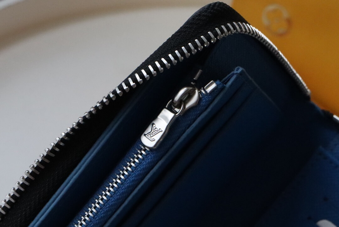 Louis Vuitton LV Monogram Canvas Vertical Zippy Wallet M80802 Blue - Green - Image 6