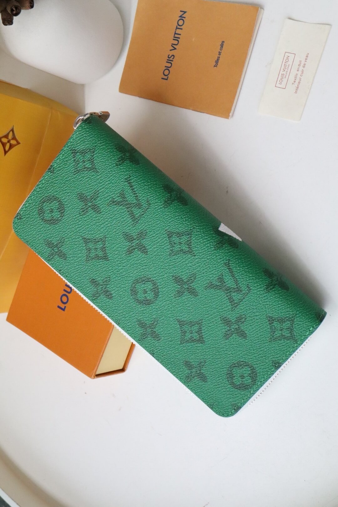 Louis Vuitton LV Monogram Canvas Vertical Zippy Wallet M80802 Blue - Green - Image 11