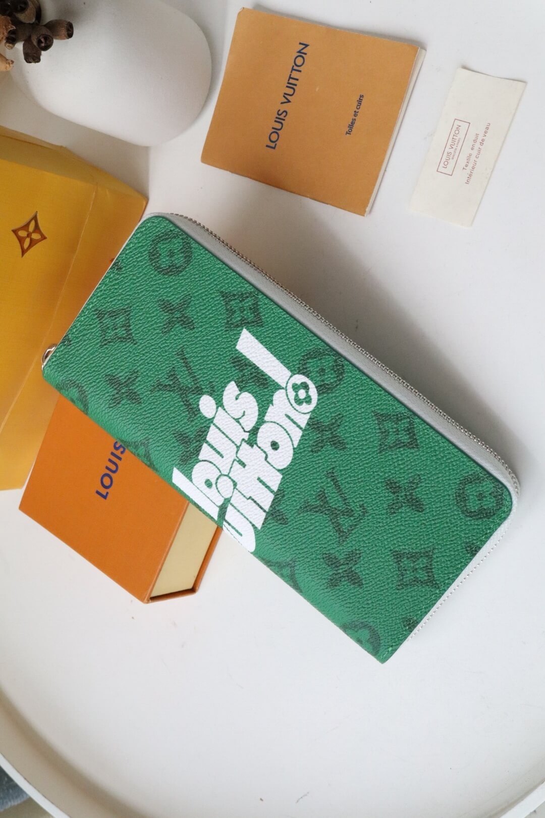 Louis Vuitton LV Monogram Canvas Vertical Zippy Wallet M80802 Blue - Green - Image 10