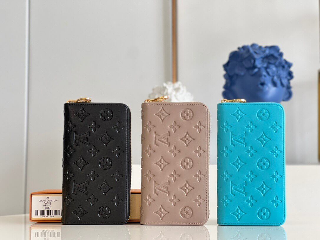 Louis Vuitton LV Monogram Coussin Zippy Wallet M81510 Black M81511 Beige M81512 Blue