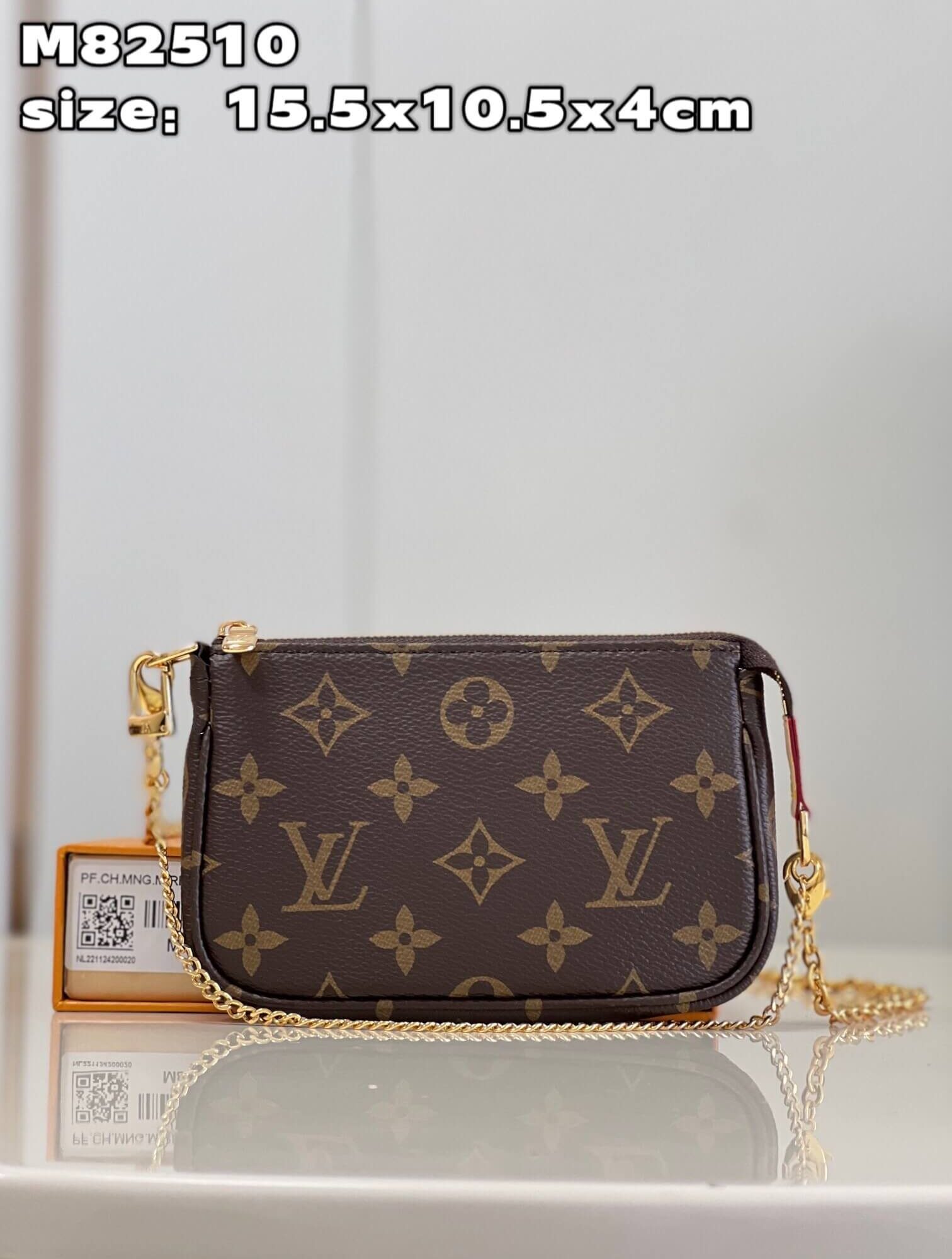 Louis Vuitton LV Monogram canvas Mini Pochette Accessoires Wallet Handbag M58009 Brown