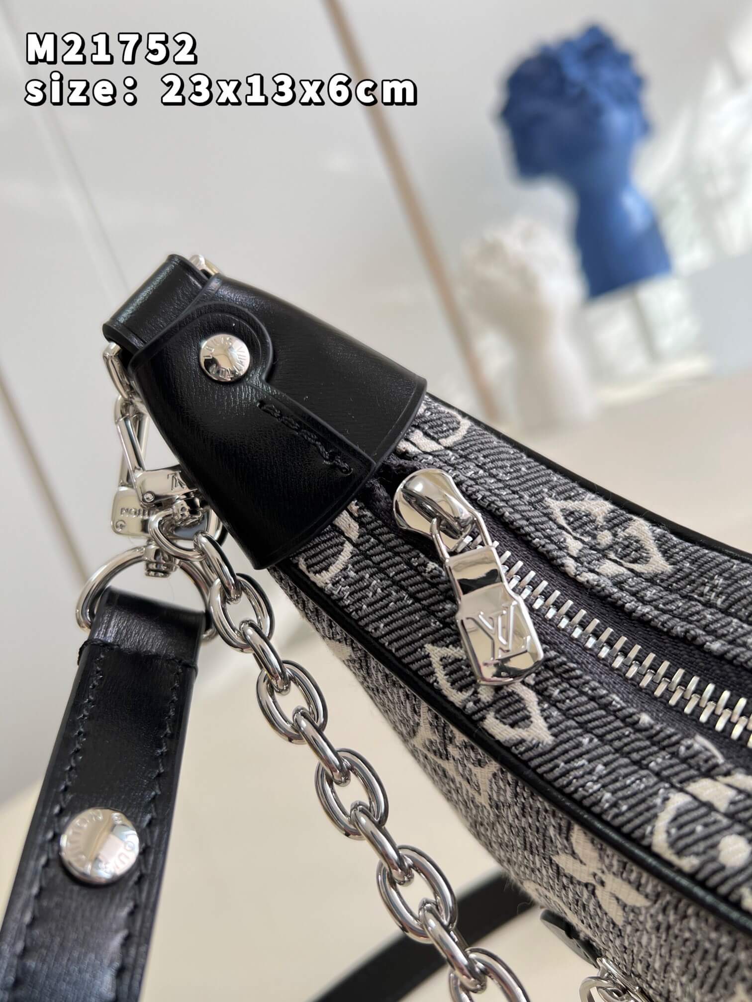 Louis Vuitton LV Monogram Denim Loop PM Shoulder Handbag M21752 Grey - Image 5