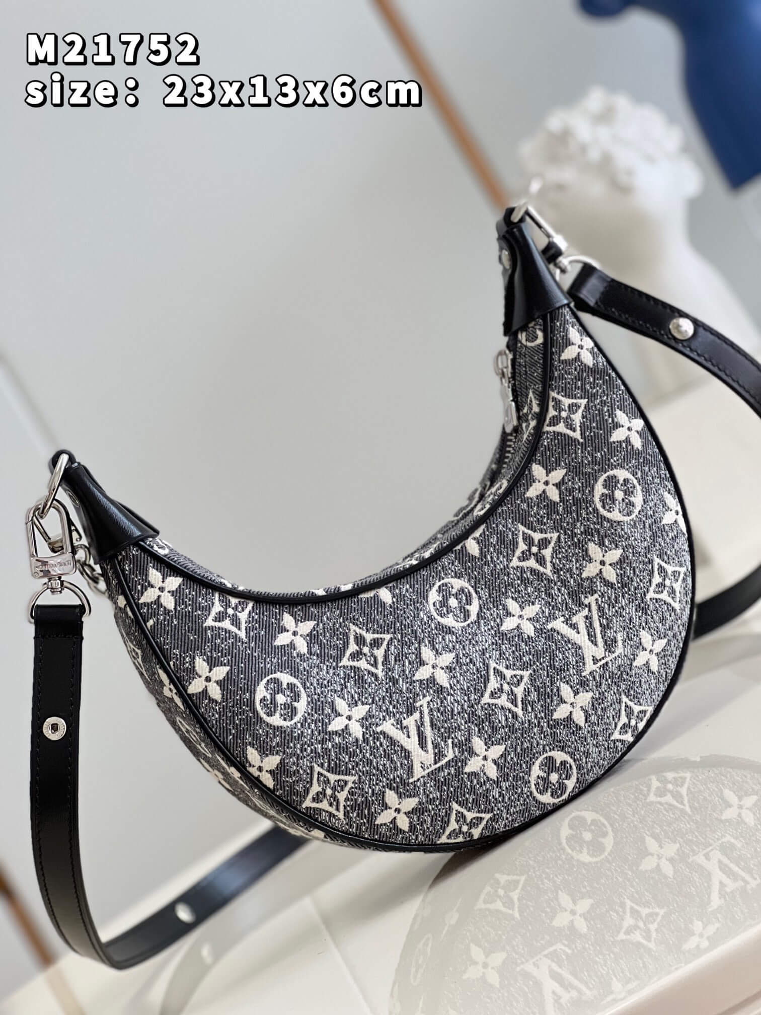 Louis Vuitton LV Monogram Denim Loop PM Shoulder Handbag M21752 Grey - Image 2