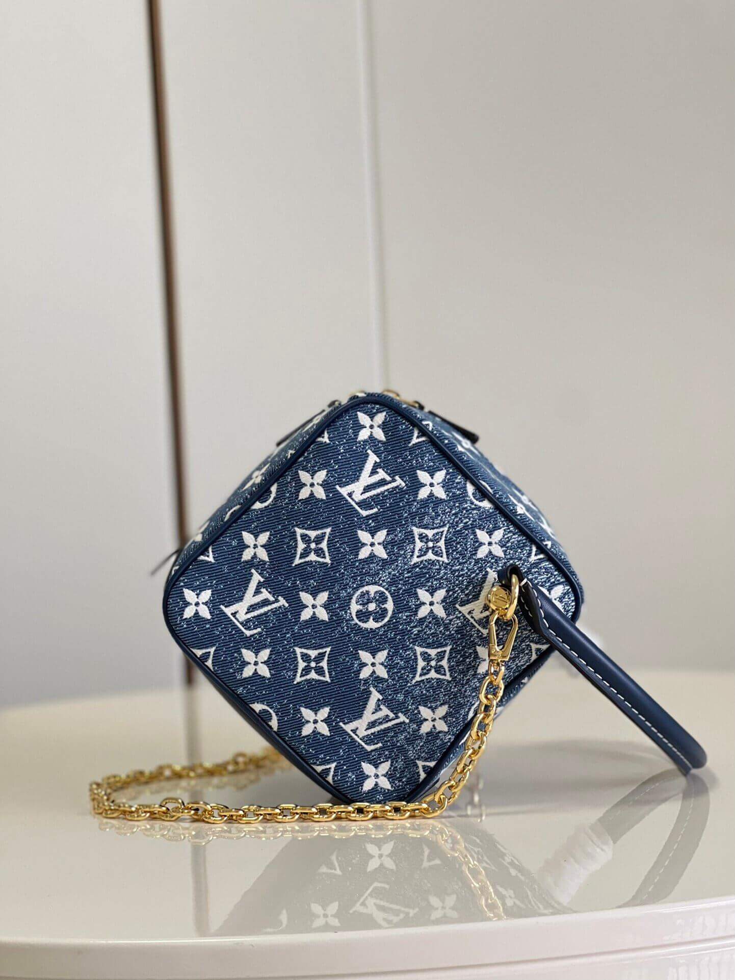 Louis Vuitton LV Monogram Denim Square Bag M59611 Navy Blue